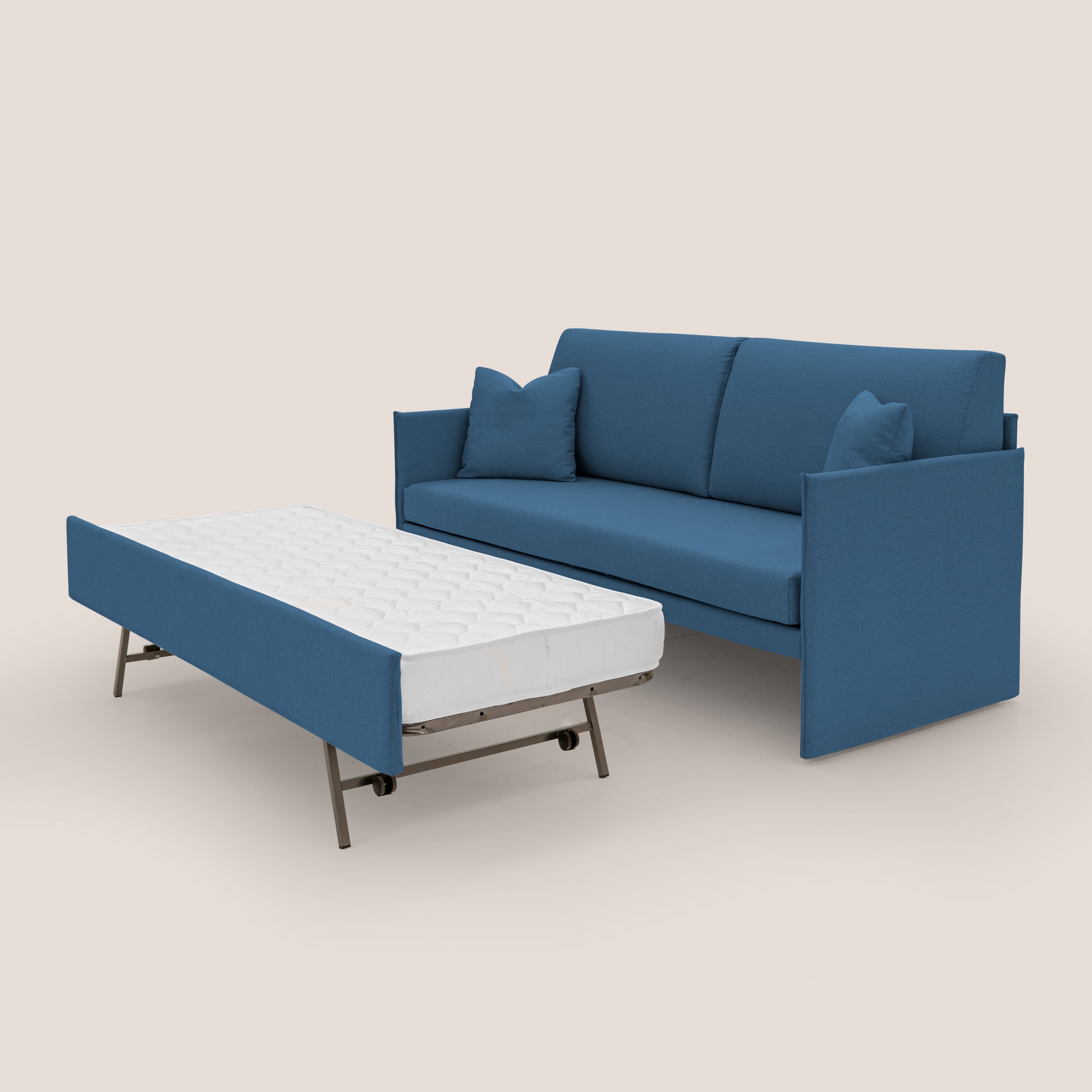 Tortona Divano duplex con doppio letto in tessuto simil cotone impermeabile T13 blu - divani.store