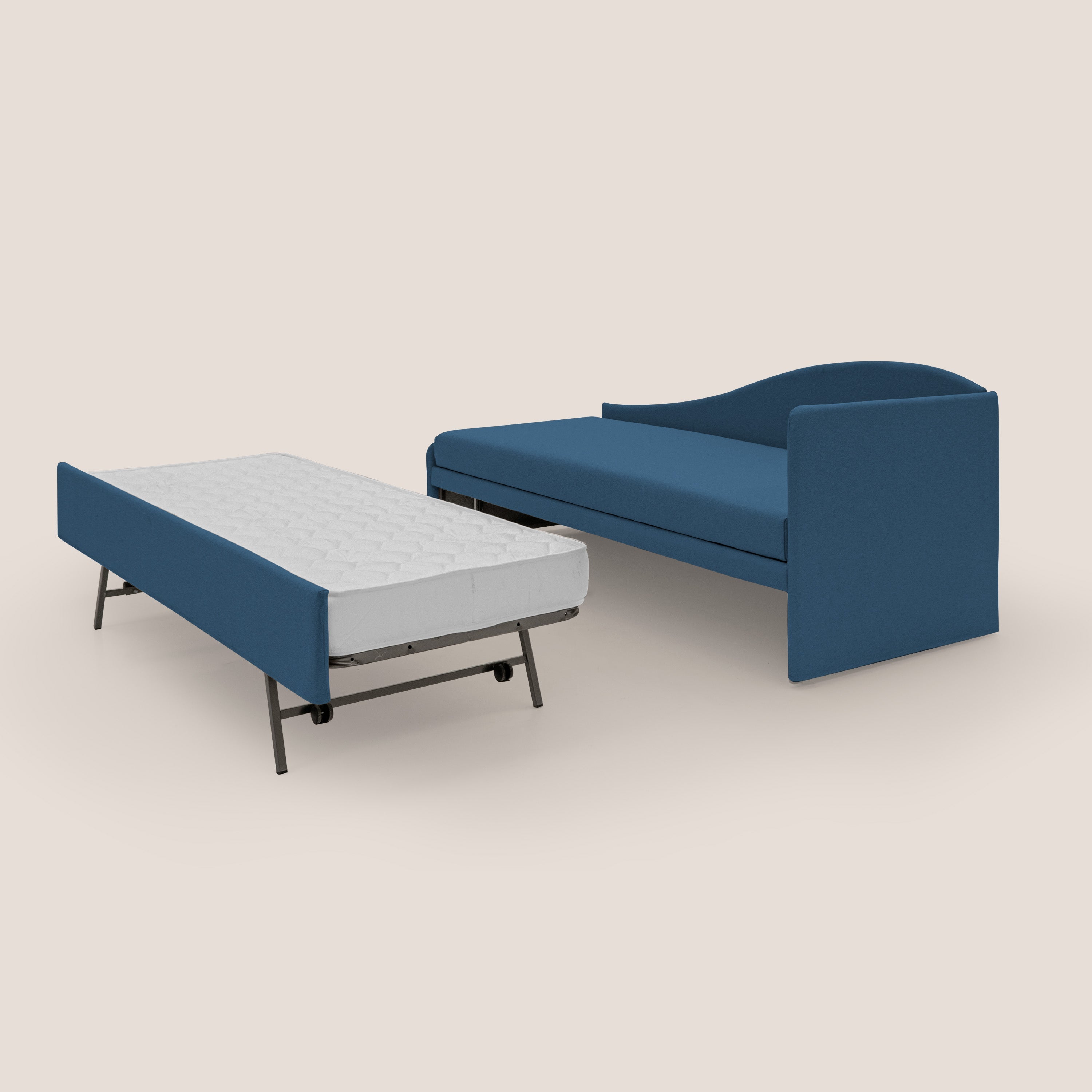 Nolo Divano duplex con doppio letto in tessuto simil cotone impermeabile T13 blu - divani.store