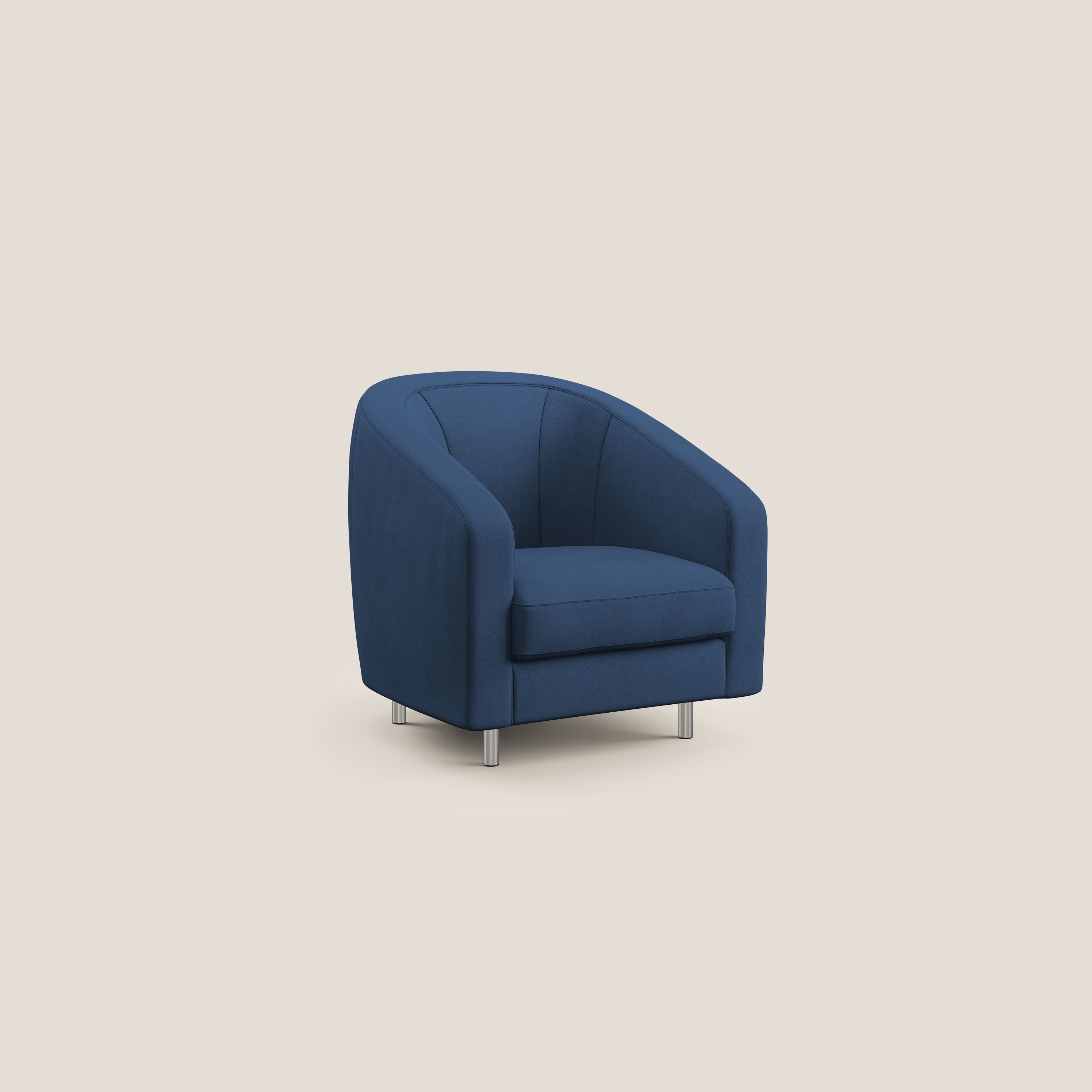 Sally Poltroncina in tessuto morbido impermeabile T02 blu - divani.store