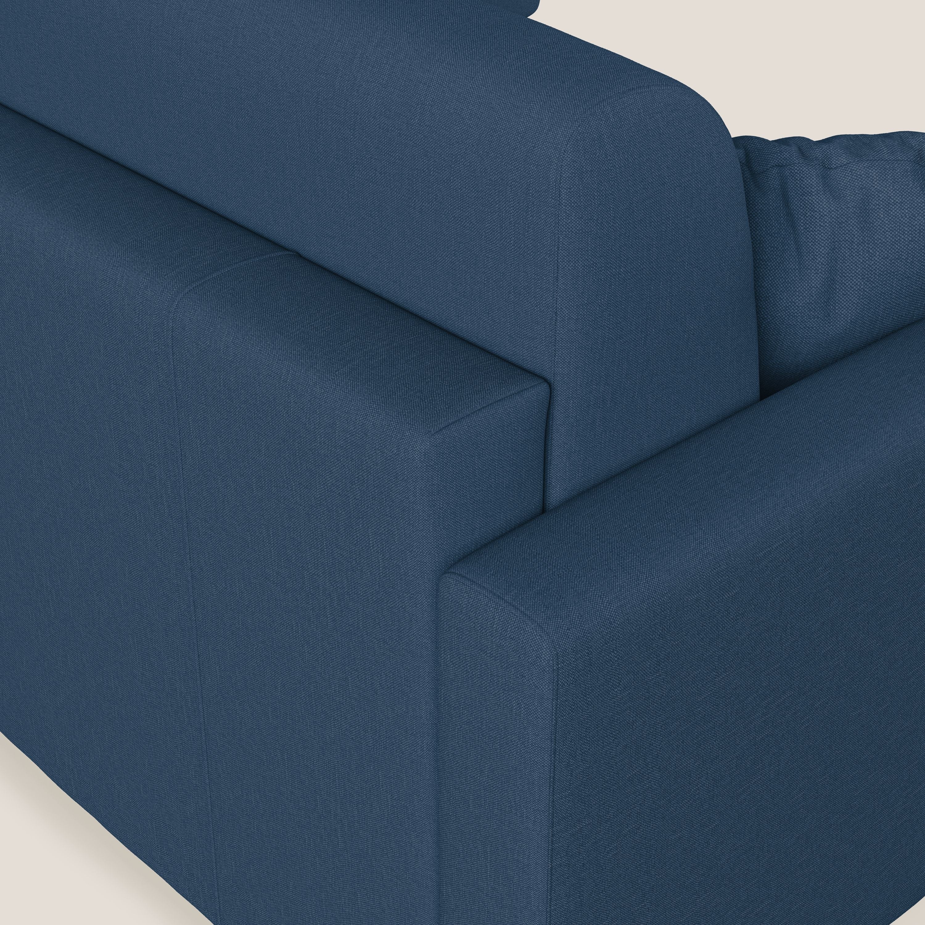 Chris Divano letto angolare 5 posti in tessuto impermeabile T13 blu - divani.store