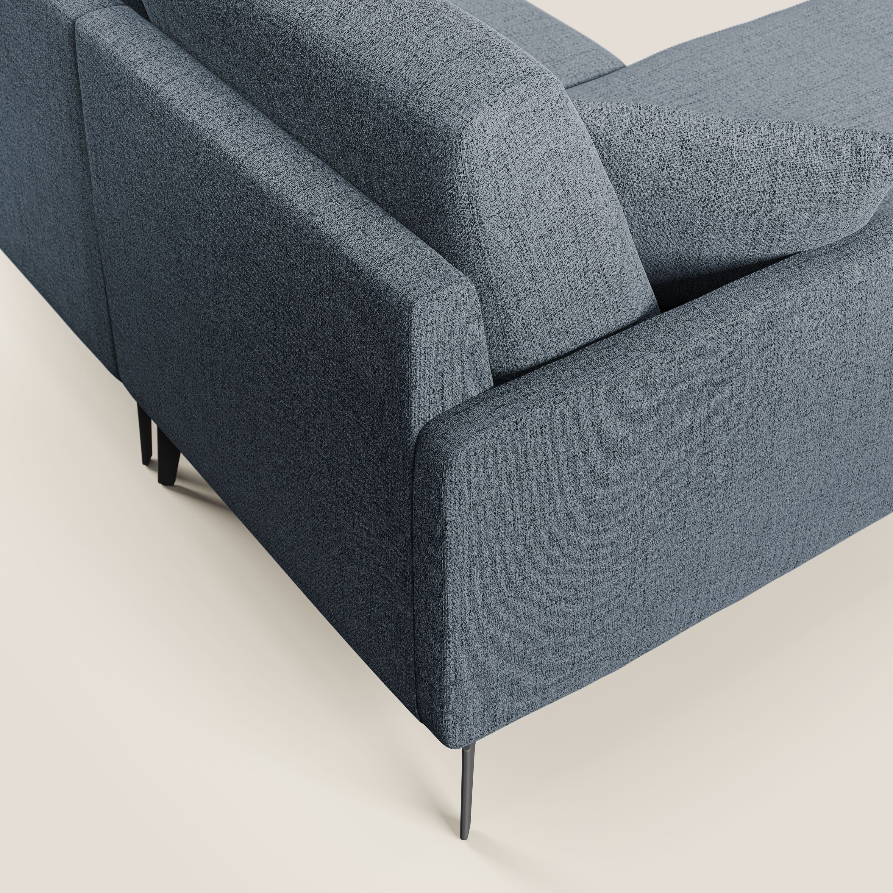 Saturno divano panoramico moderno in tessuto morbido impermeabile T03 blu - divani.store