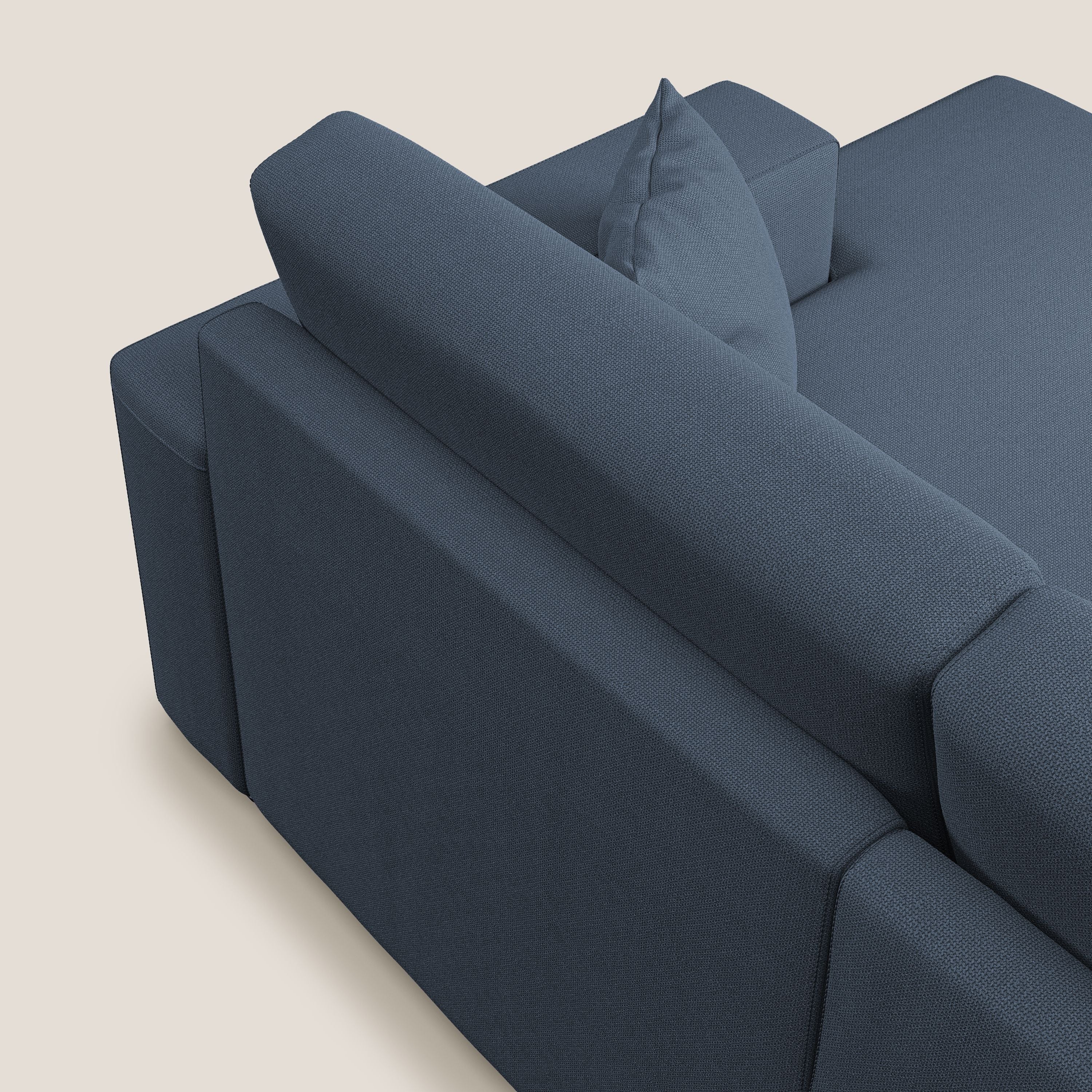 Marte divano angolare in tessuto smacchiabile impermeabile T08 blu - divani.store