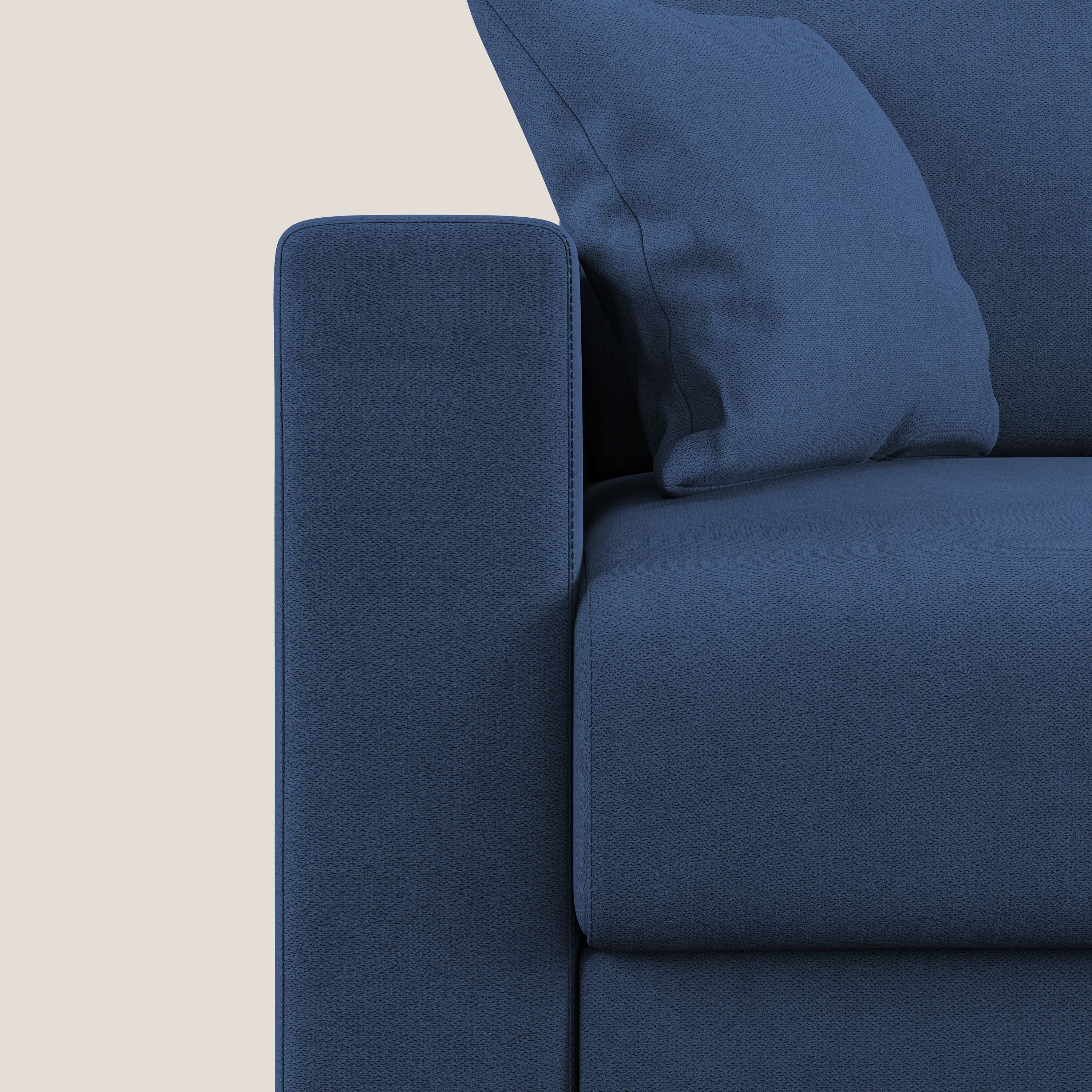 Kafka divano letto angolare in morbido tessuto impermeabile T02 blu - divani.store