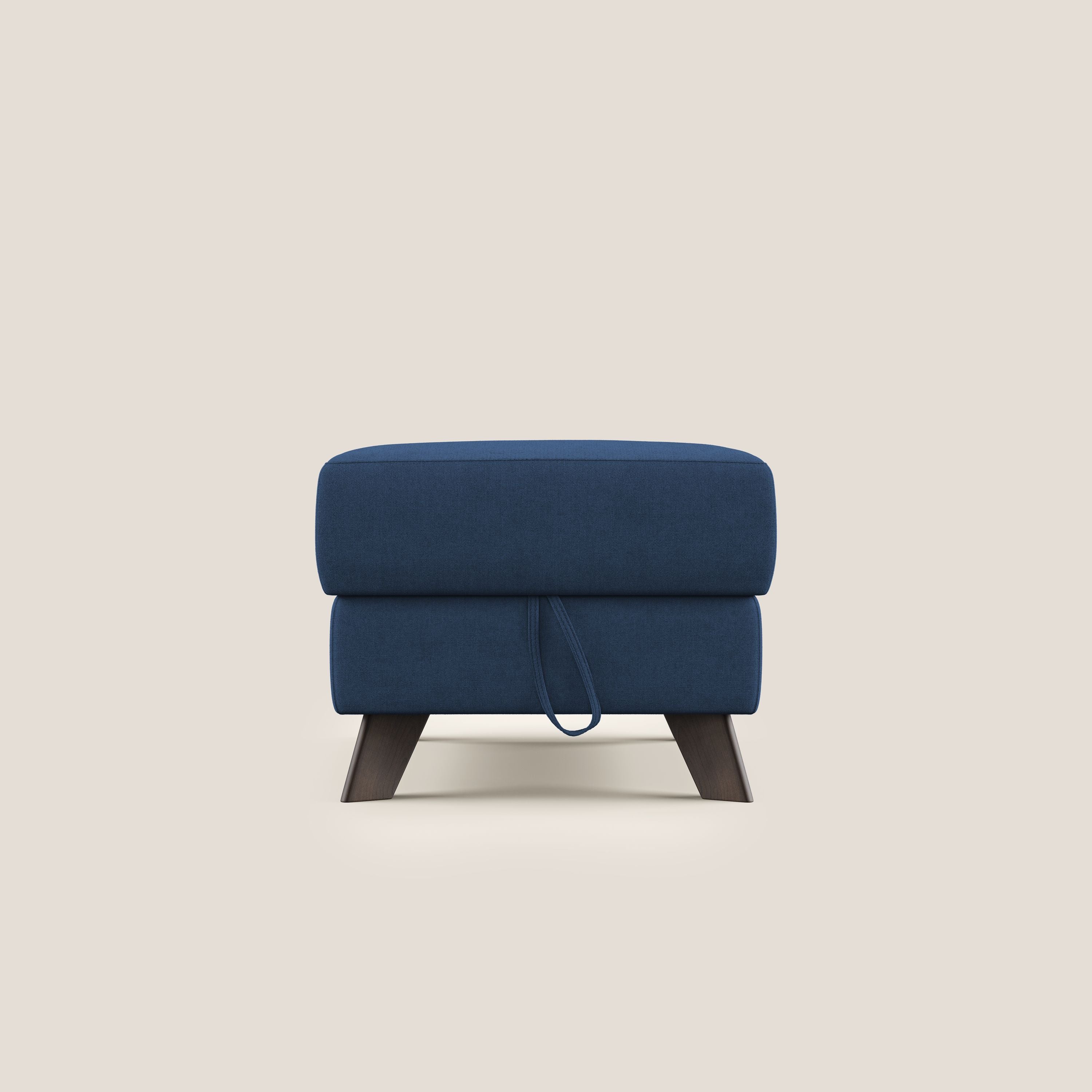 Moon Pouf contenitore e piedini alti in tessuto morbido impermeabile T02 blu - divani.store