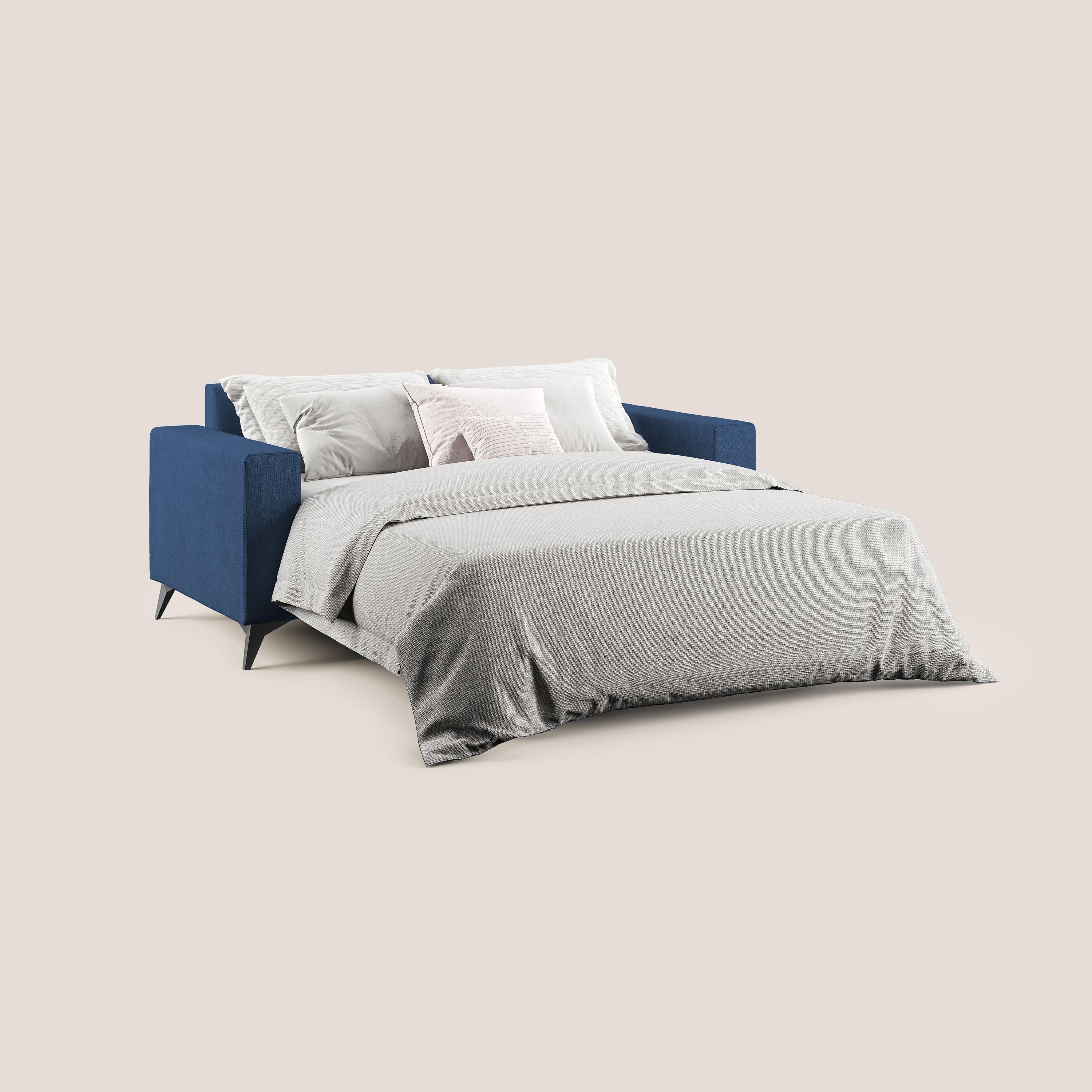 Pegaso divano letto con poggiatesta reclinabili e rivestimento T02 blu - divani.store