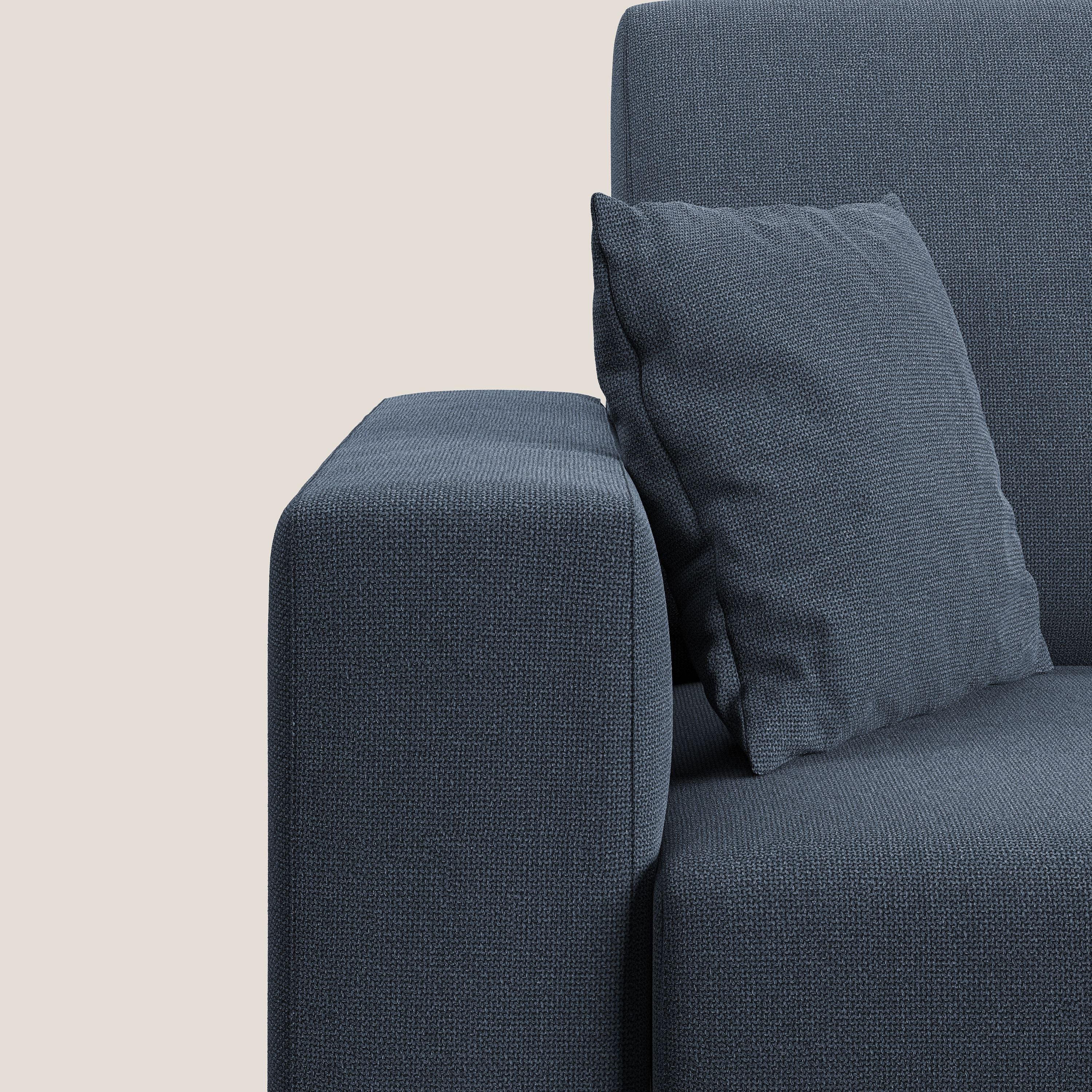 Marte divano angolare in tessuto smacchiabile impermeabile T08 blu - divani.store