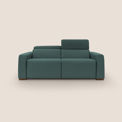 Poseidon divano letto + relax elettrico in tessuto smacchiabile impermeabile T05 verde - divani.store