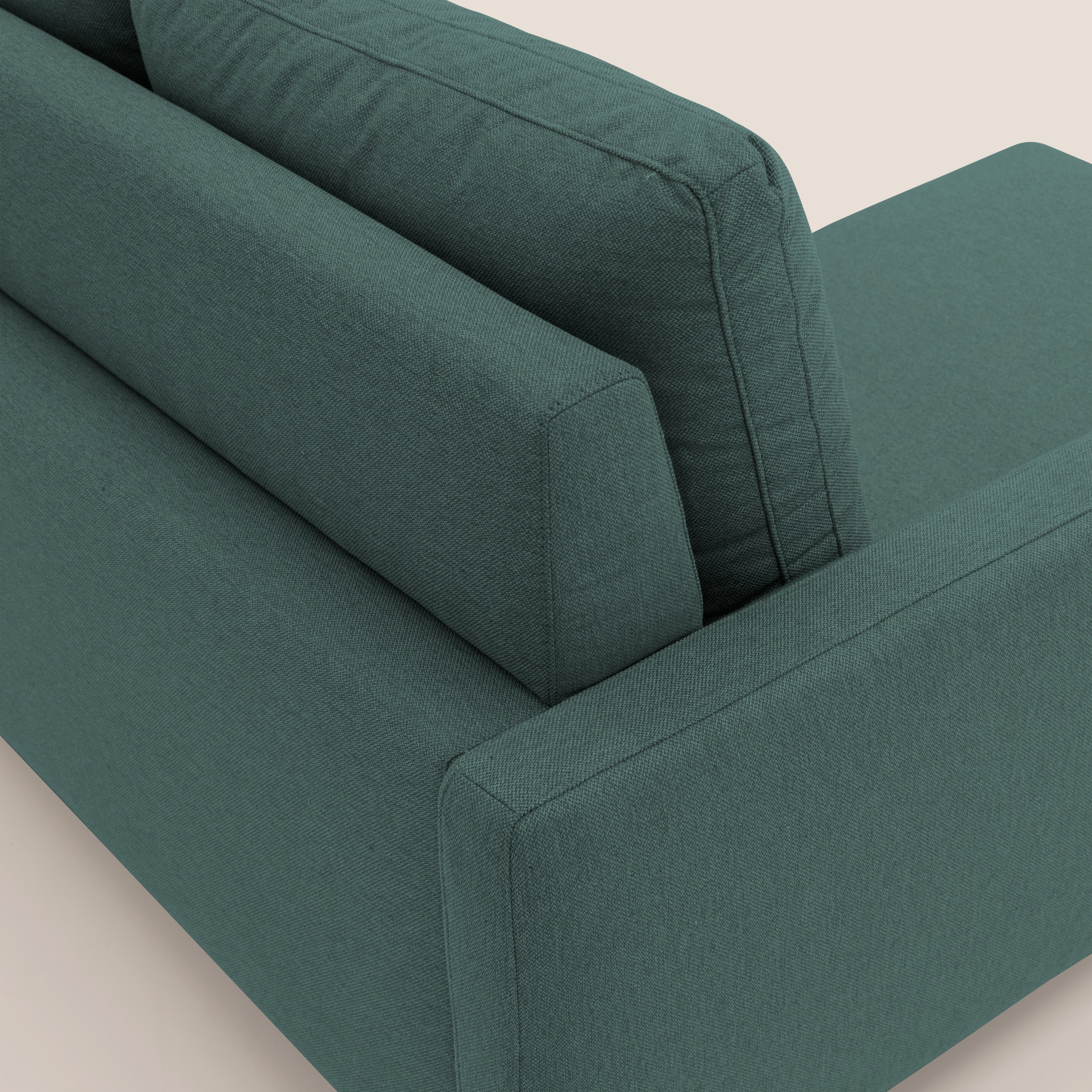Klimt divano con 3 sedute allungabili e schienali in piuma d'oca in tessuto smacchiabile T05 verde - divani.store