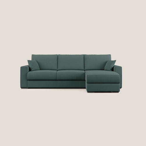 Dream Divano letto angolare in tessuto smacchiabile T05 verde - divani.store