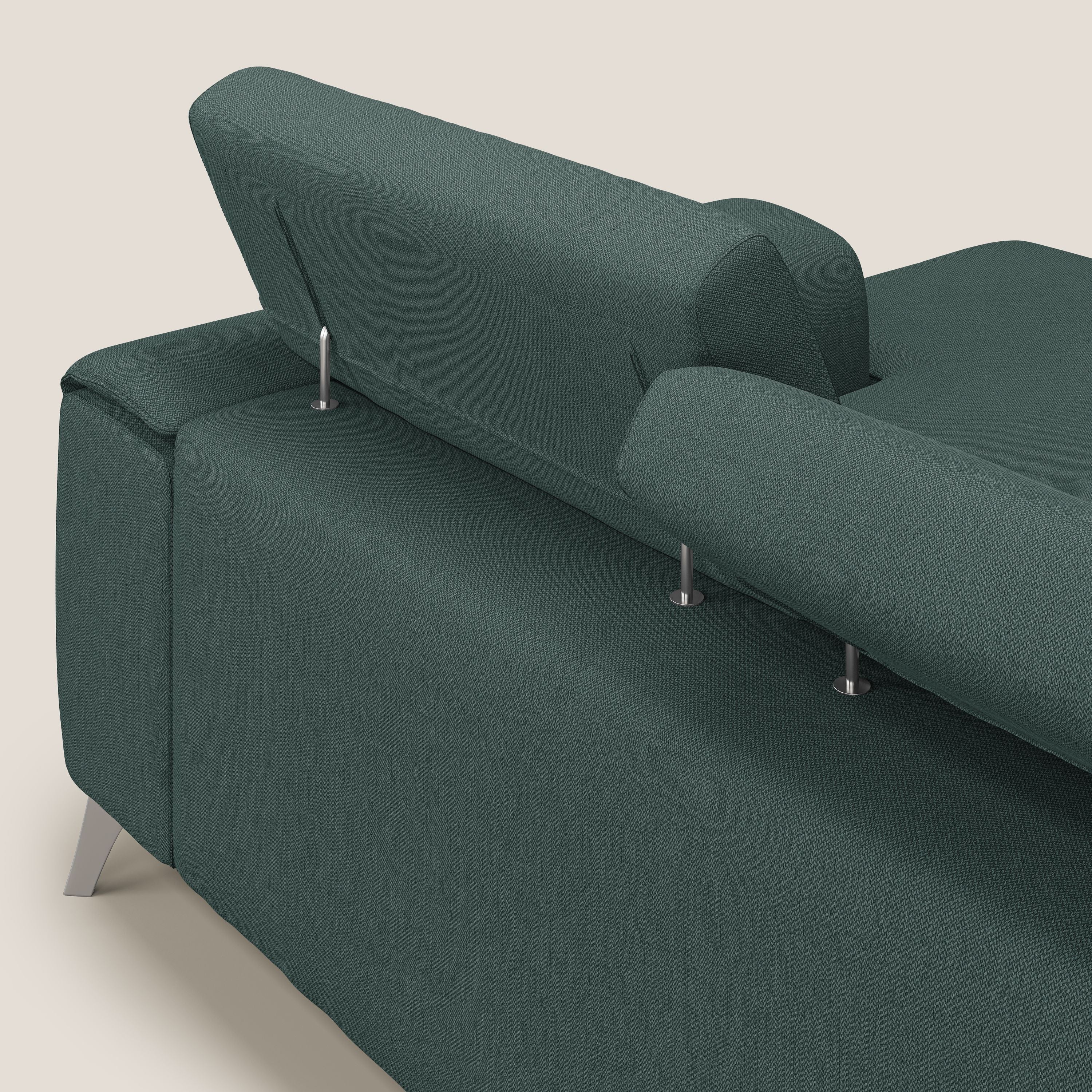 Fusion Divano angolare con sedute scorrevoli in tessuto morbido smacchiabile T05 verde - divani.store