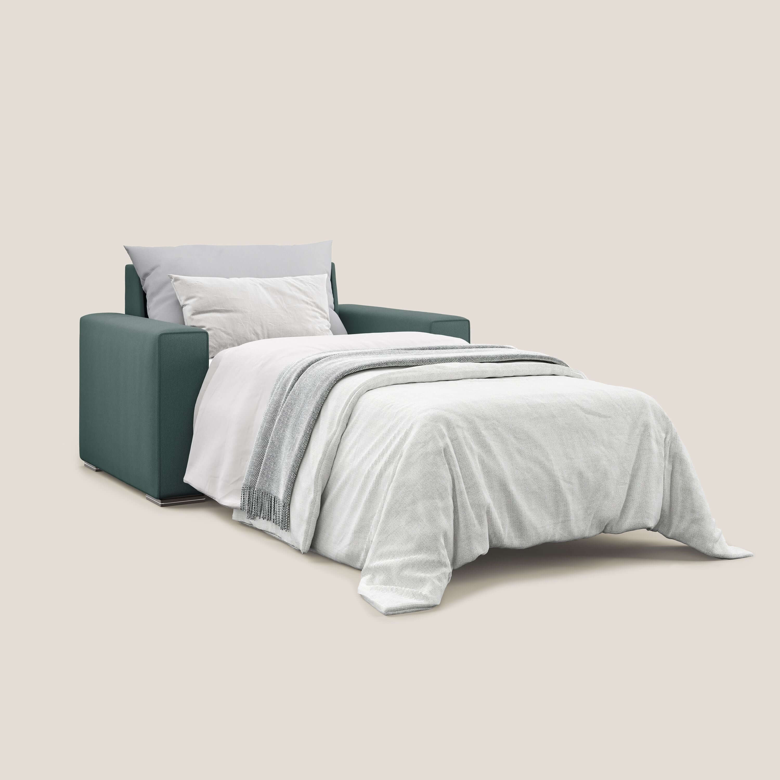 Dream poltrona letto in tessuto smacchiabile T05 verde - divani.store