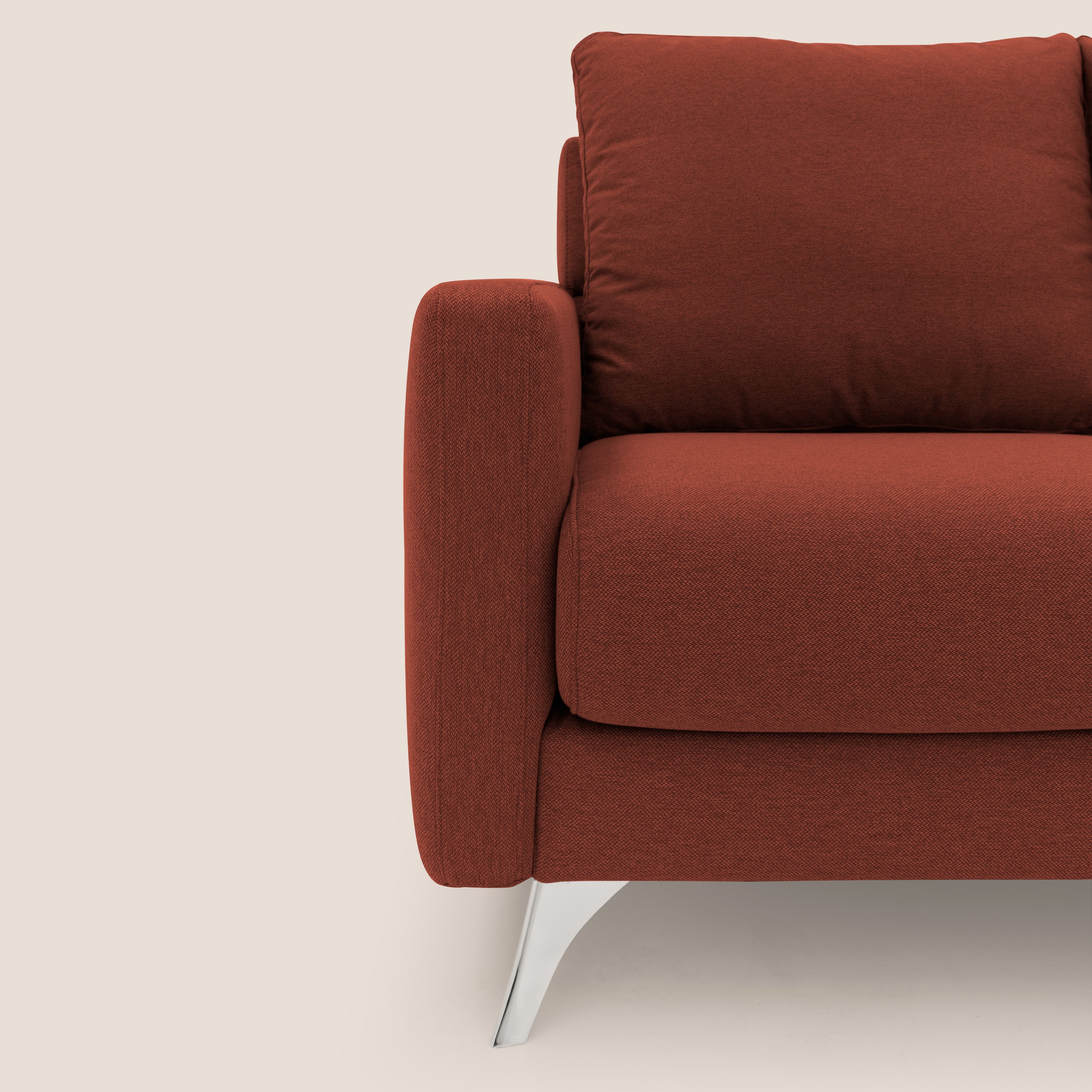 Klimt Divano angolare con sedute scorrevoli in tessuto morbido smacchiabile T05 rosso - divani.store