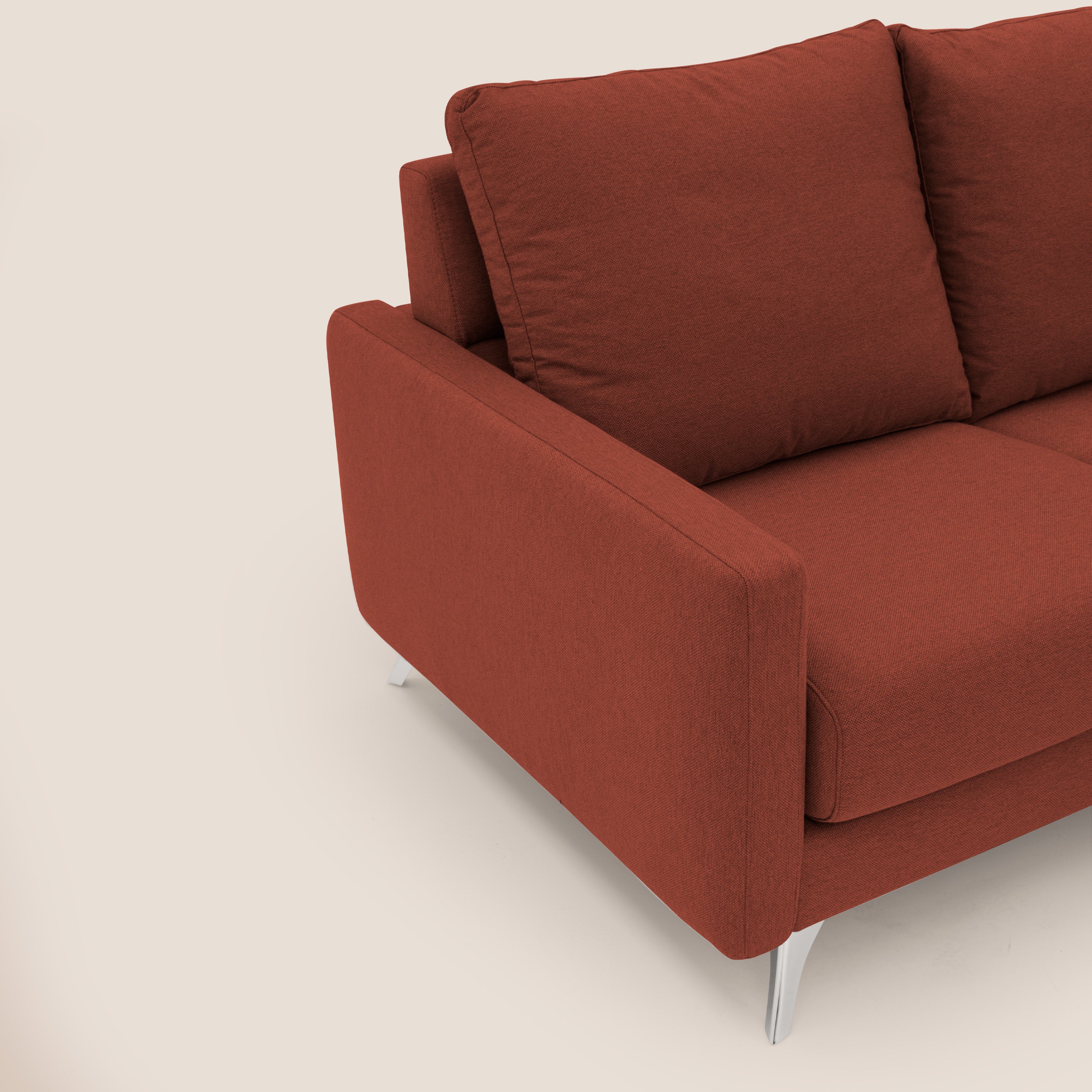 Klimt Divano angolare con sedute scorrevoli in tessuto morbido smacchiabile T05 rosso - divani.store