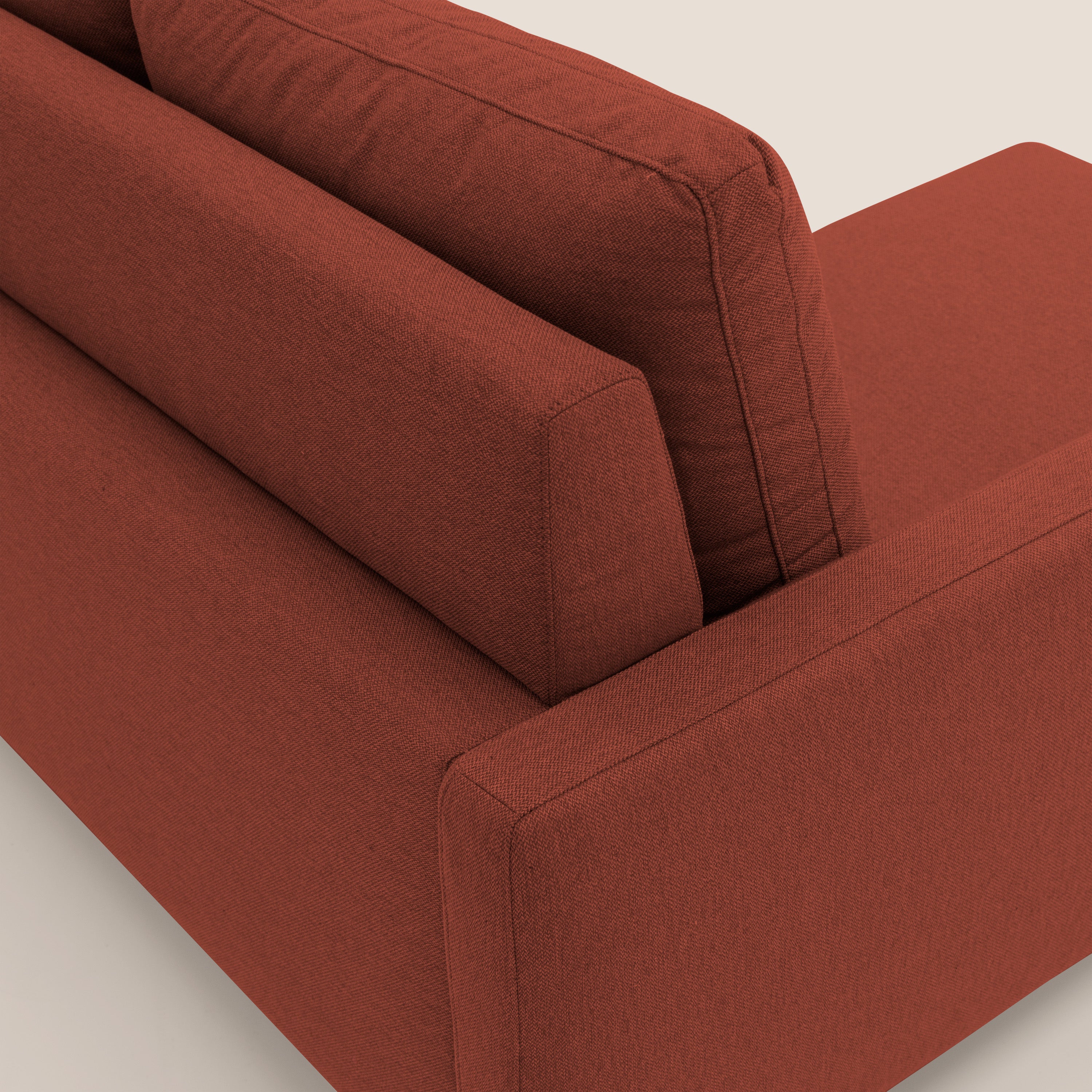 Klimt Divano angolare con sedute scorrevoli in tessuto morbido smacchiabile T05 rosso - divani.store