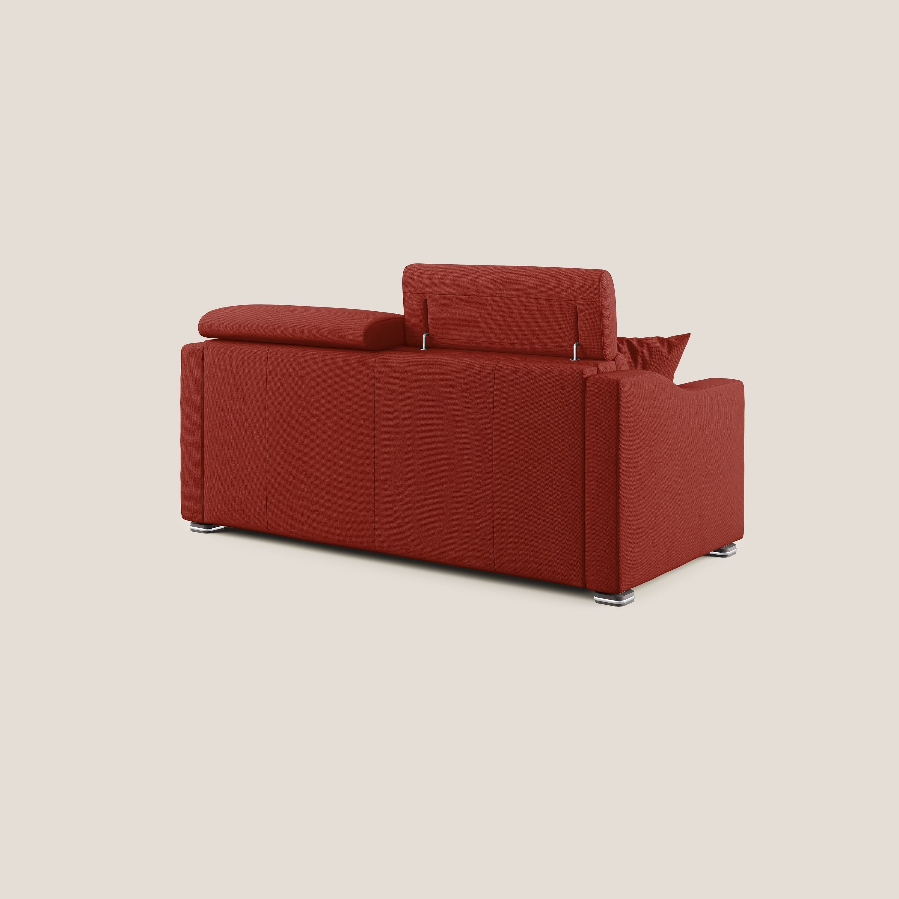 Amber divano letto matrimoniale in tessuto smacchiabile T05 rosso - divani.store