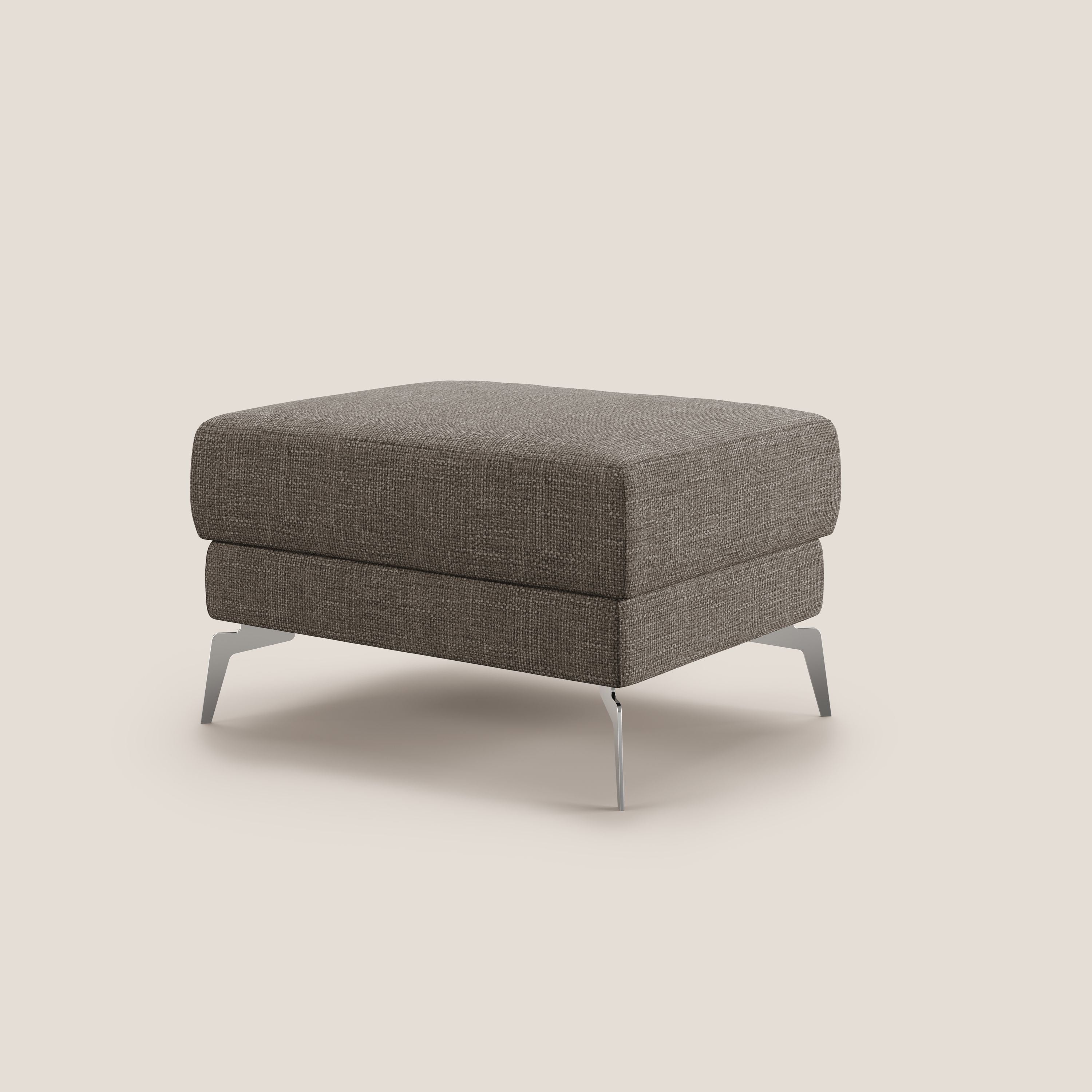 Star Pouf con piedini alti in tessuto impermeabile morbido intreccio T06 marrone - divani.store