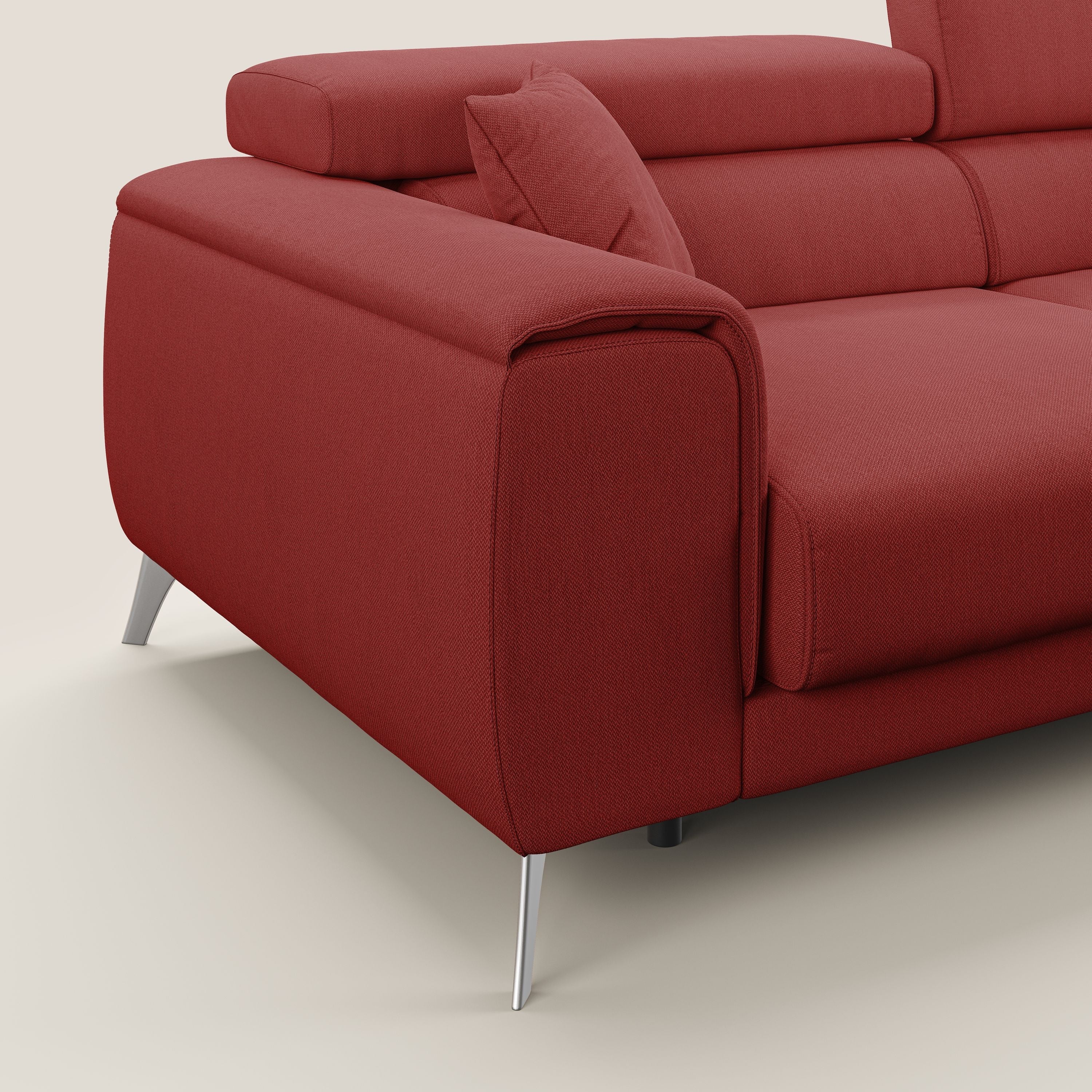 Fusion divano con sedute allungabili in tessuto smacchiabile T05 rosso - divani.store