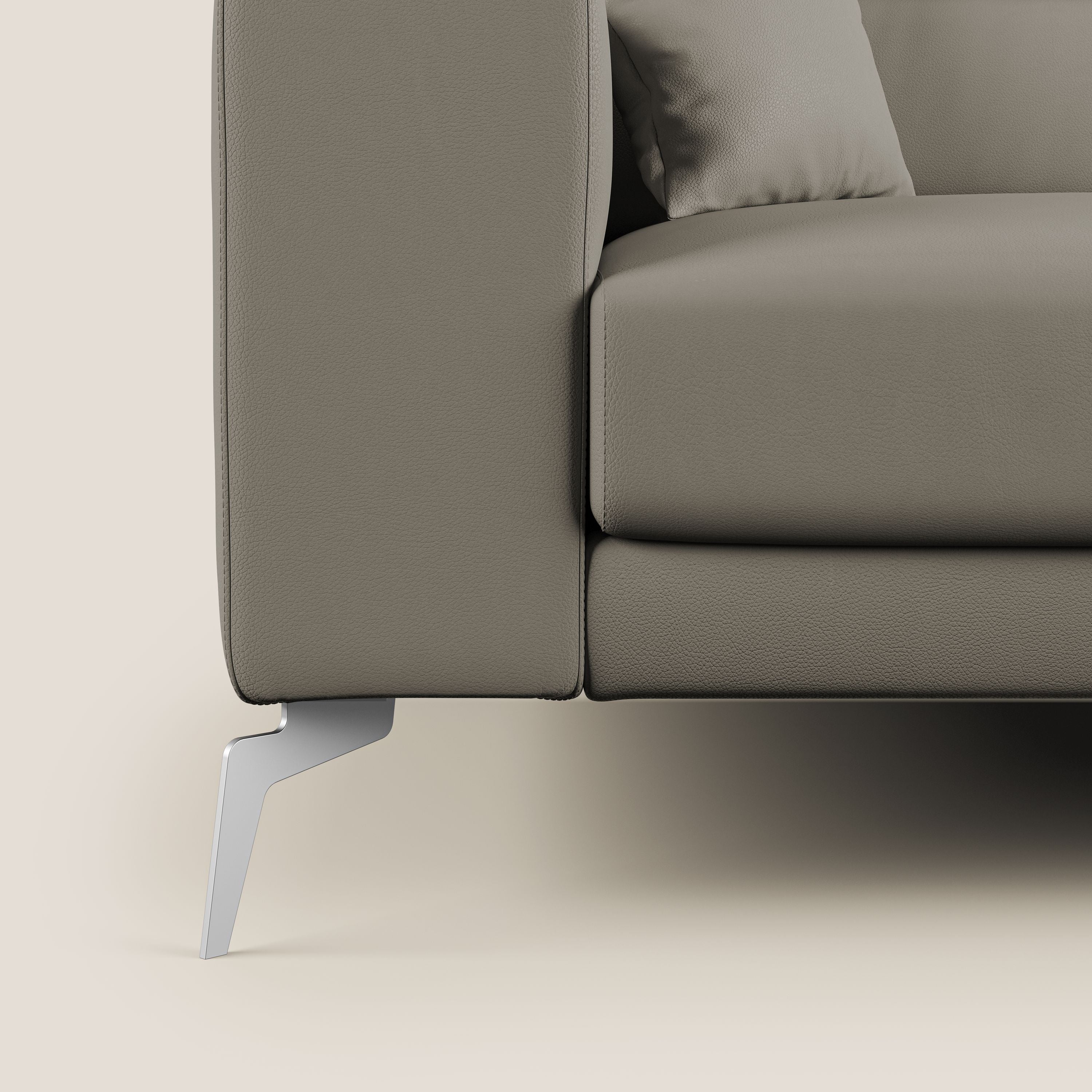Blade Divano moderno con poggiatesta reclinabili in Ecopelle T04 talpa - divani.store