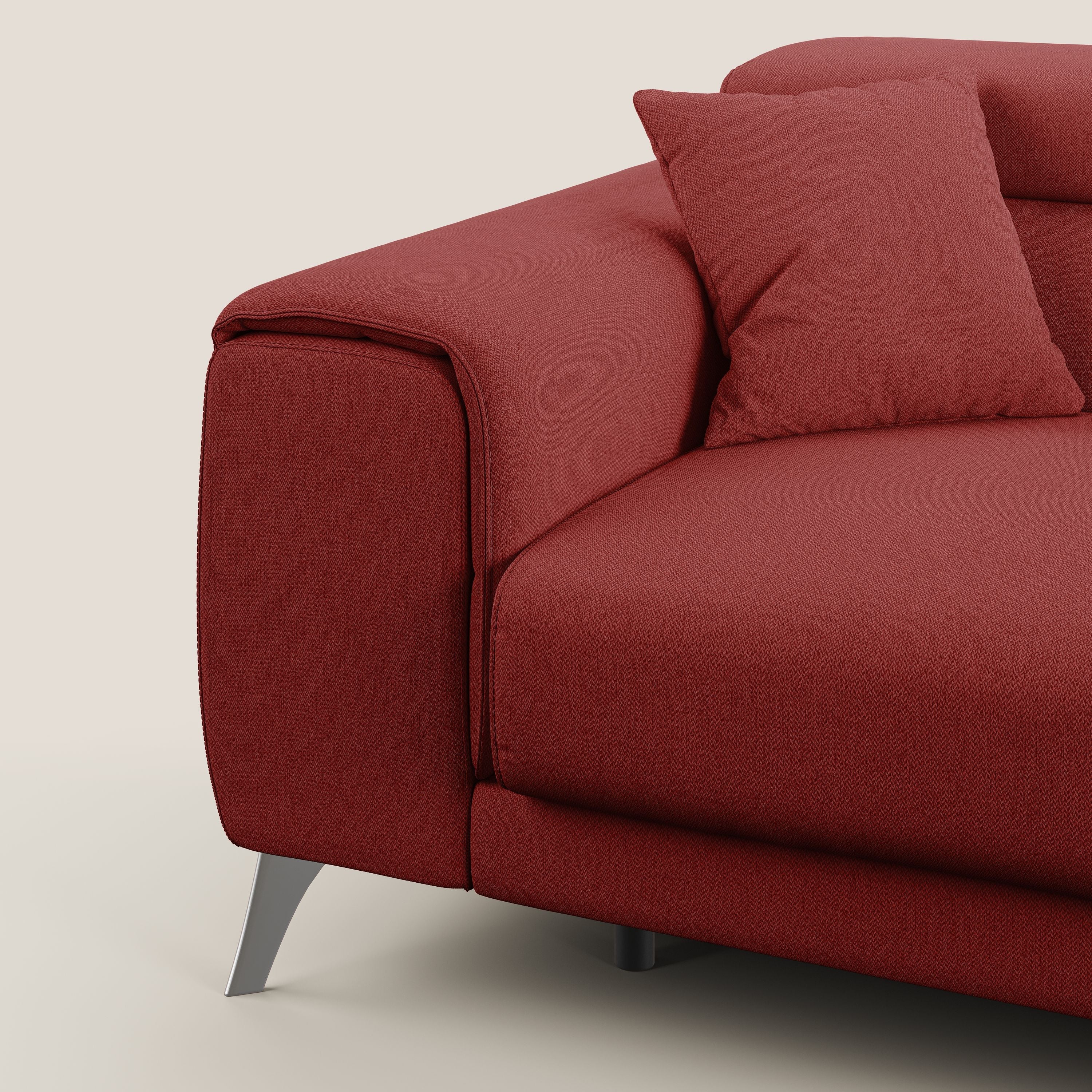 Fusion divano con sedute allungabili in tessuto smacchiabile T05 rosso - divani.store