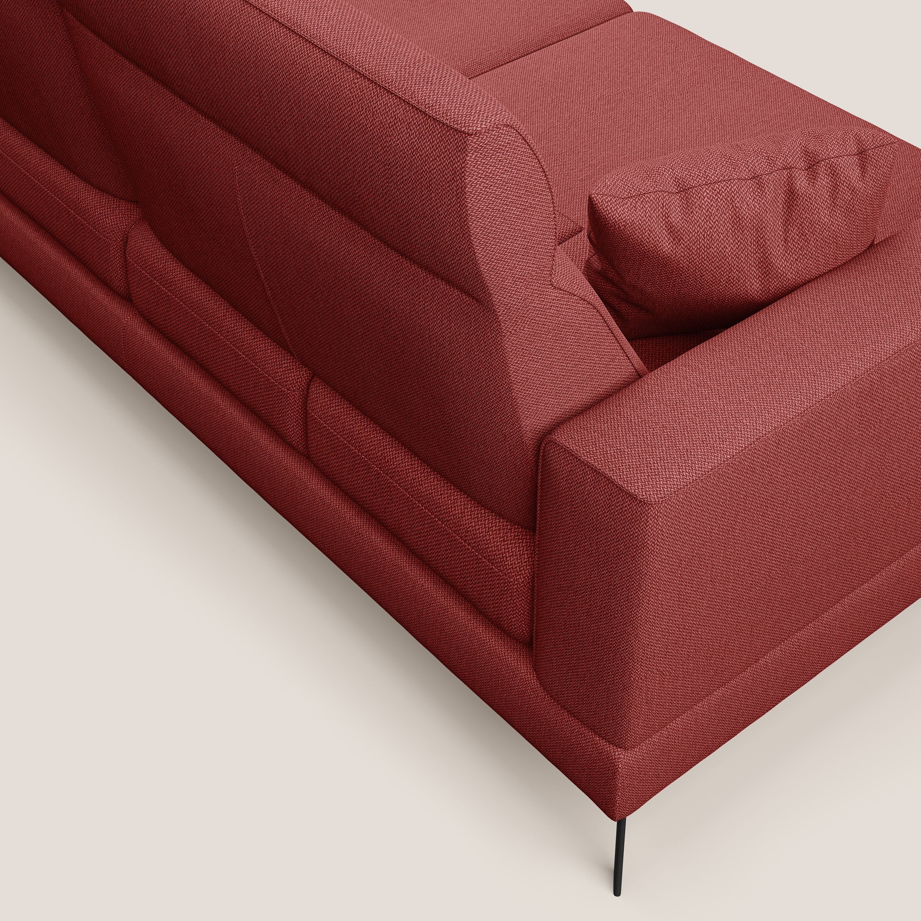 Slide Divano angolare con schienali traslanti e poggiatesta regolabili in tessuto smacchiabile T05 rosso - divani.store