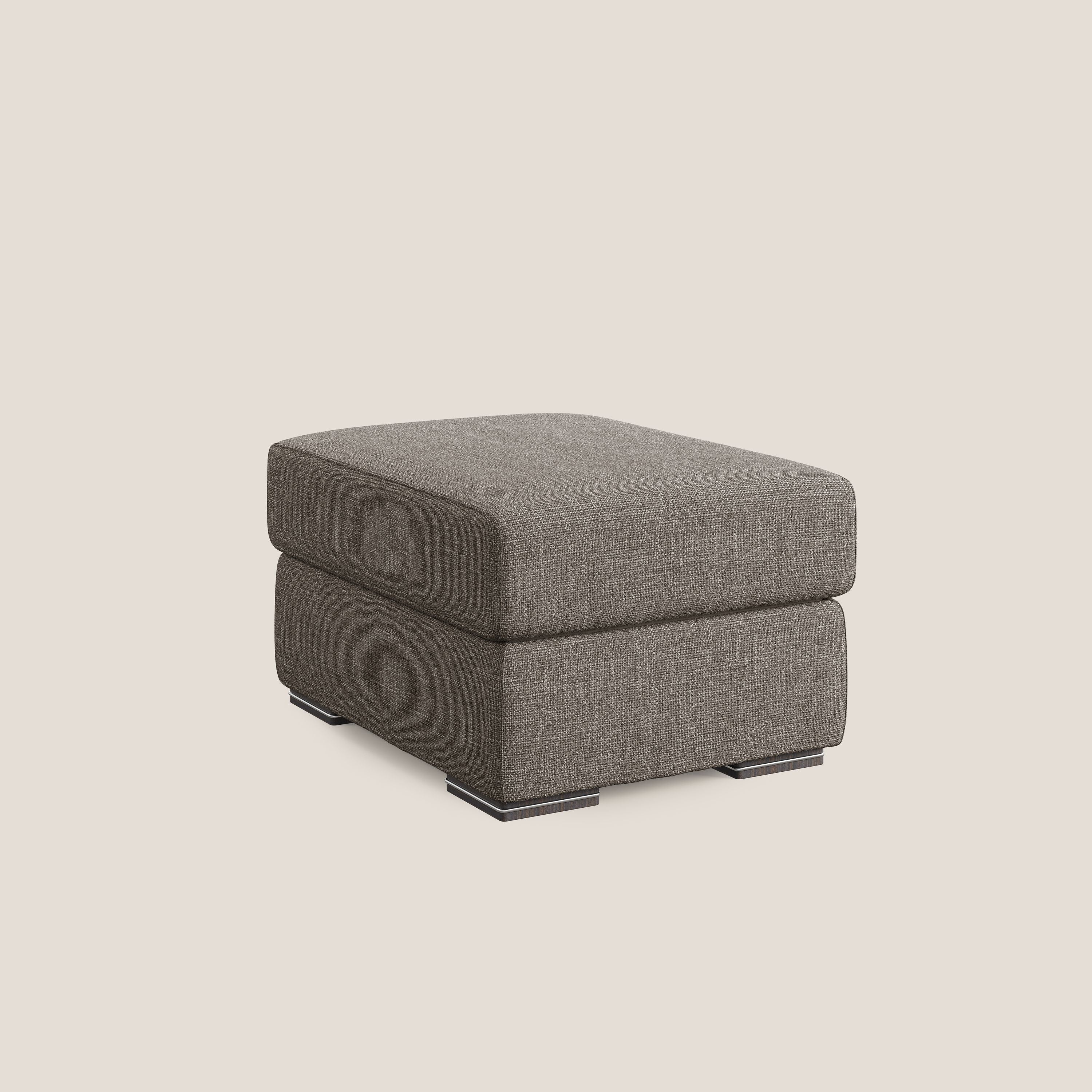 Sun pouf apribile contenitore in tessuto impermeabile morbido intreccio T06 marrone - divani.store