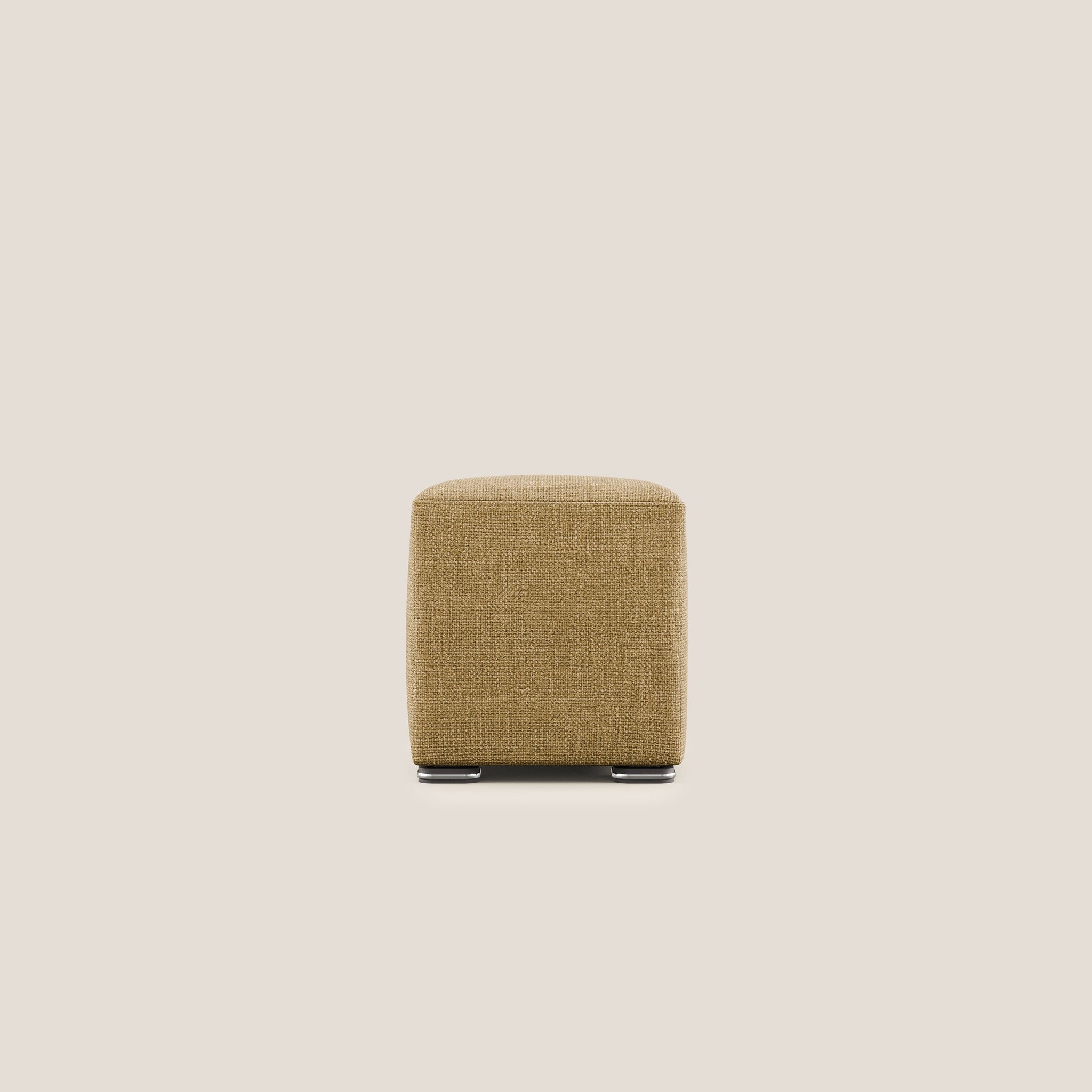 Cube Hocker aus weichem, wasserfestem Melange-Webstoff T06