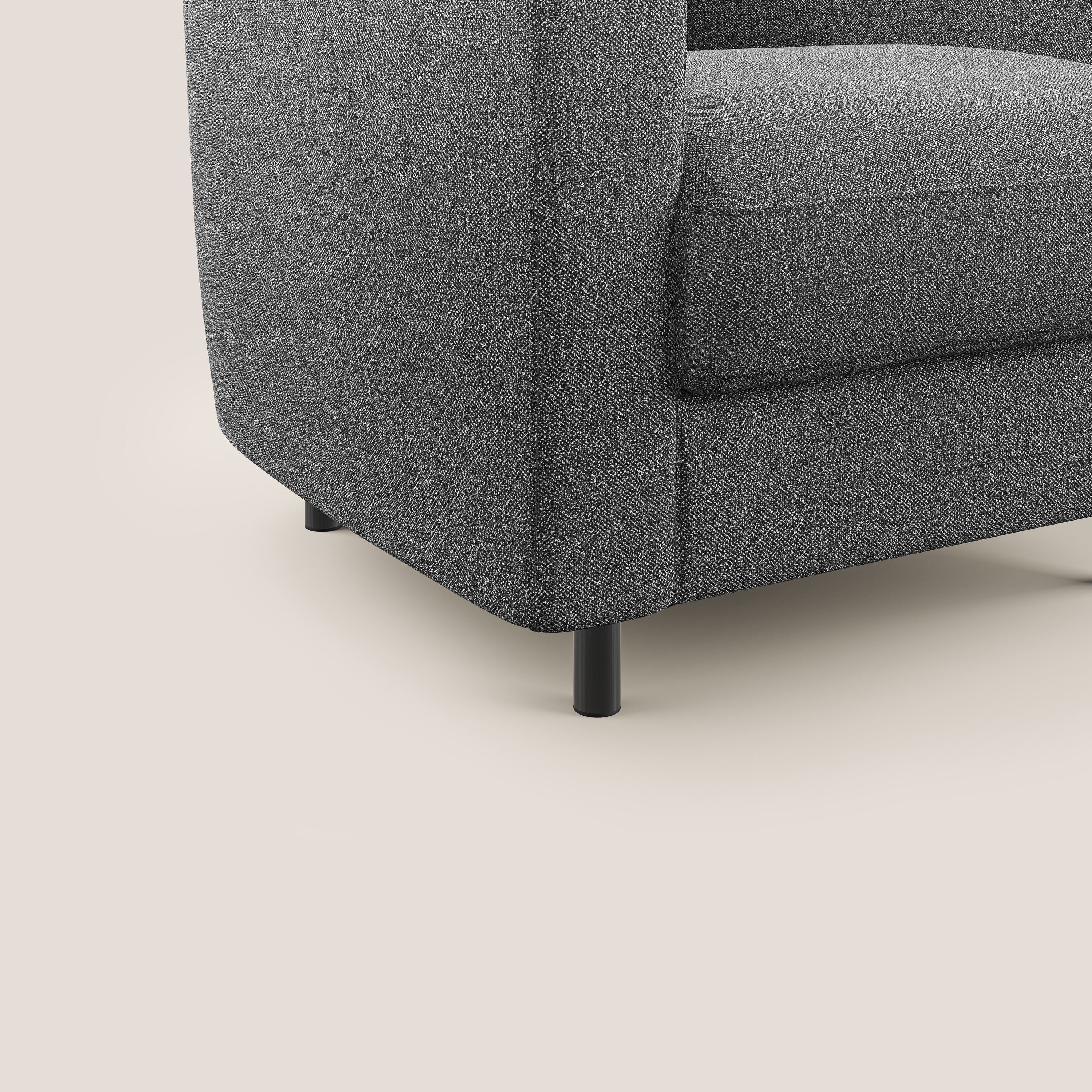 Pandora Poltroncina in morbido tessuto bouclé impermeabile T07 antracite - divani.store