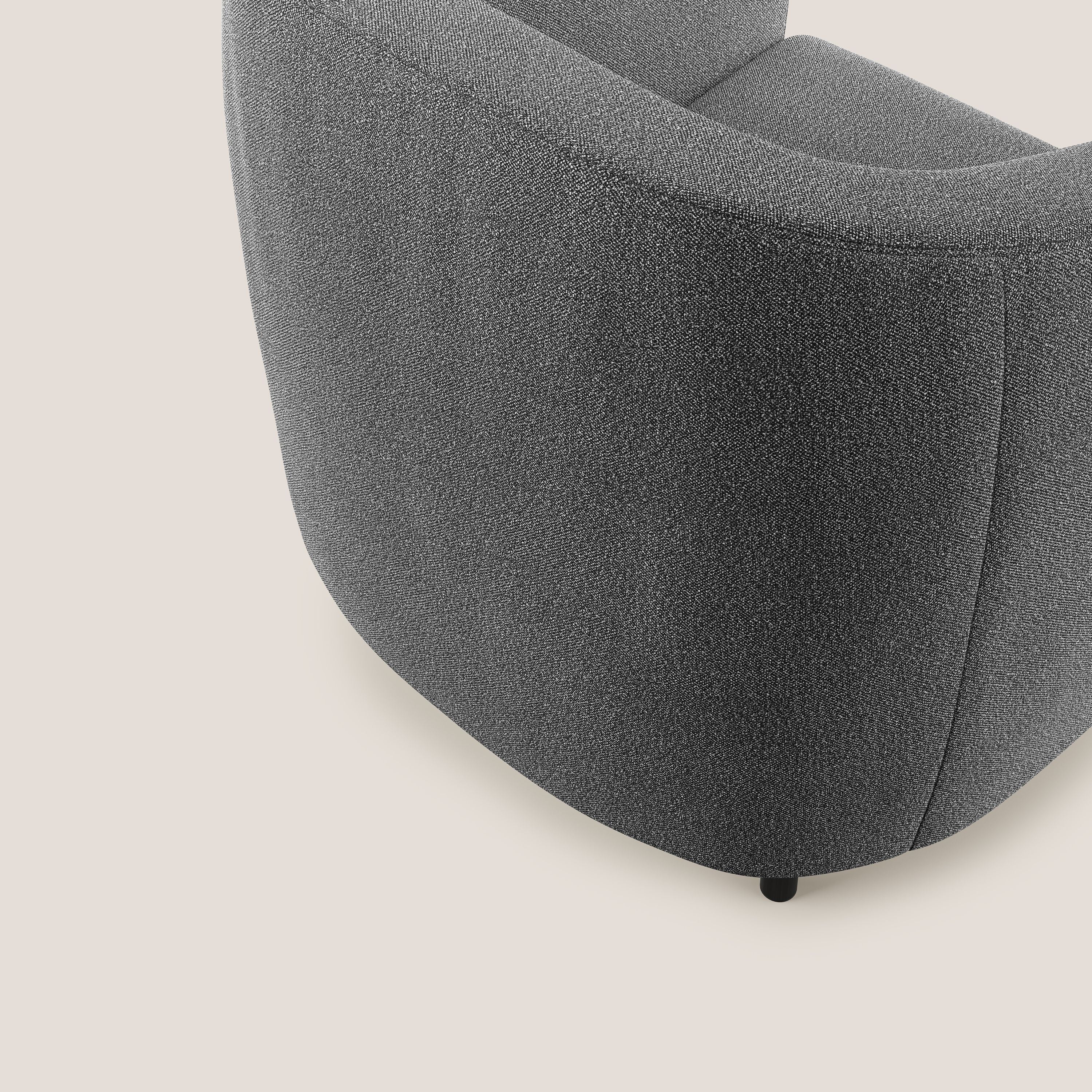 Pandora Poltroncina in morbido tessuto bouclé impermeabile T07 antracite - divani.store