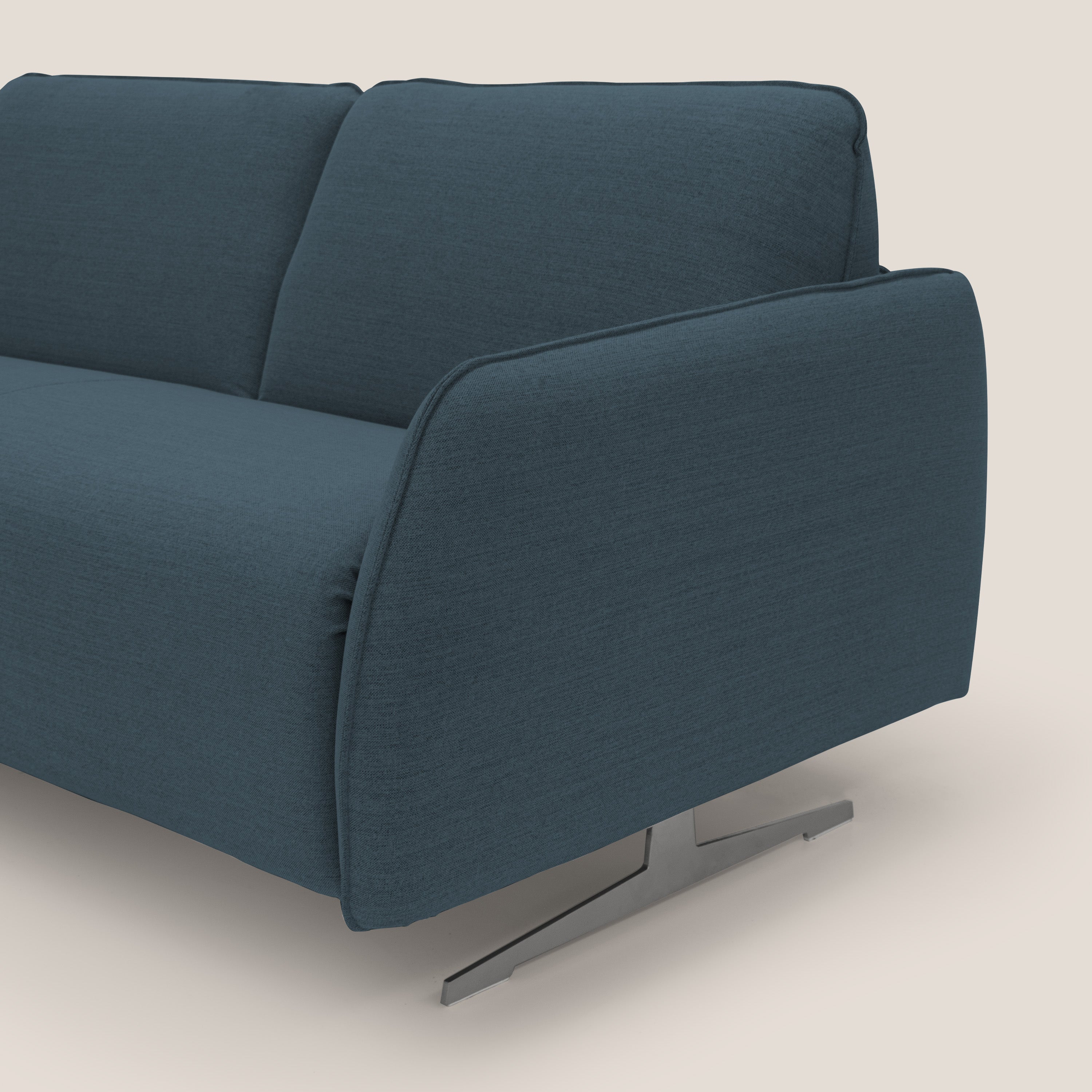 Texas Divano letto matrimoniale moderno in tessuto impermeabile T19 blu - divani.store