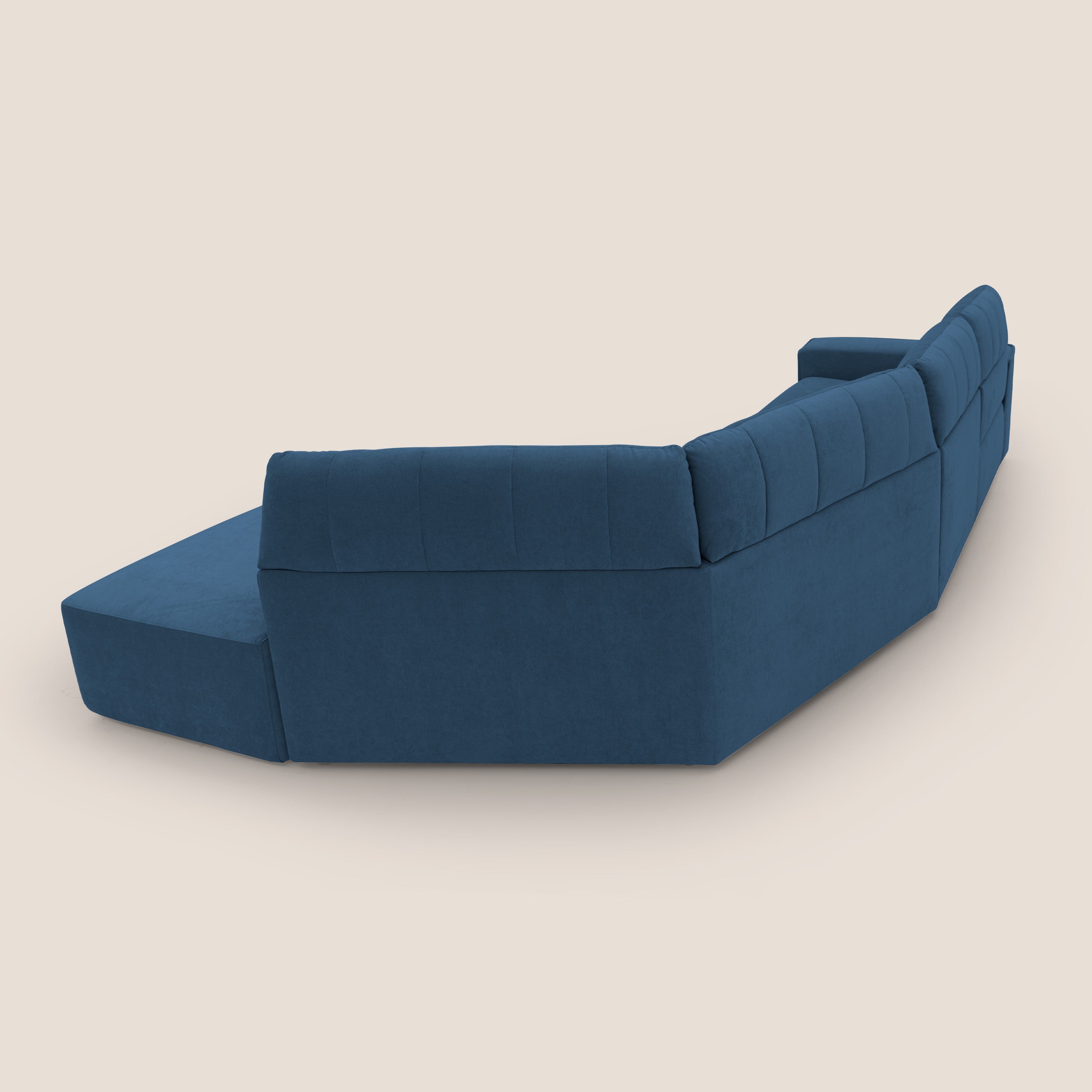 Clark Divano angolare con opzione relax elettrico in tessuto smacchiabile impermeabile T17 blu - divani.store