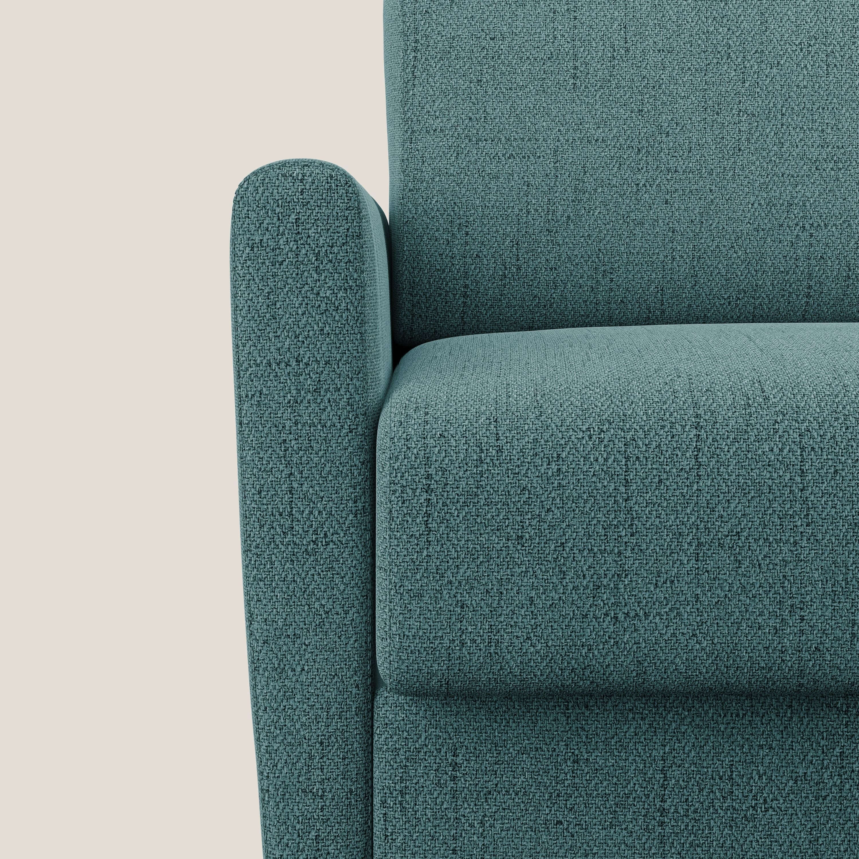 Edgar poltrona letto in tessuto felis impermeabile T03 azzurro - divani.store