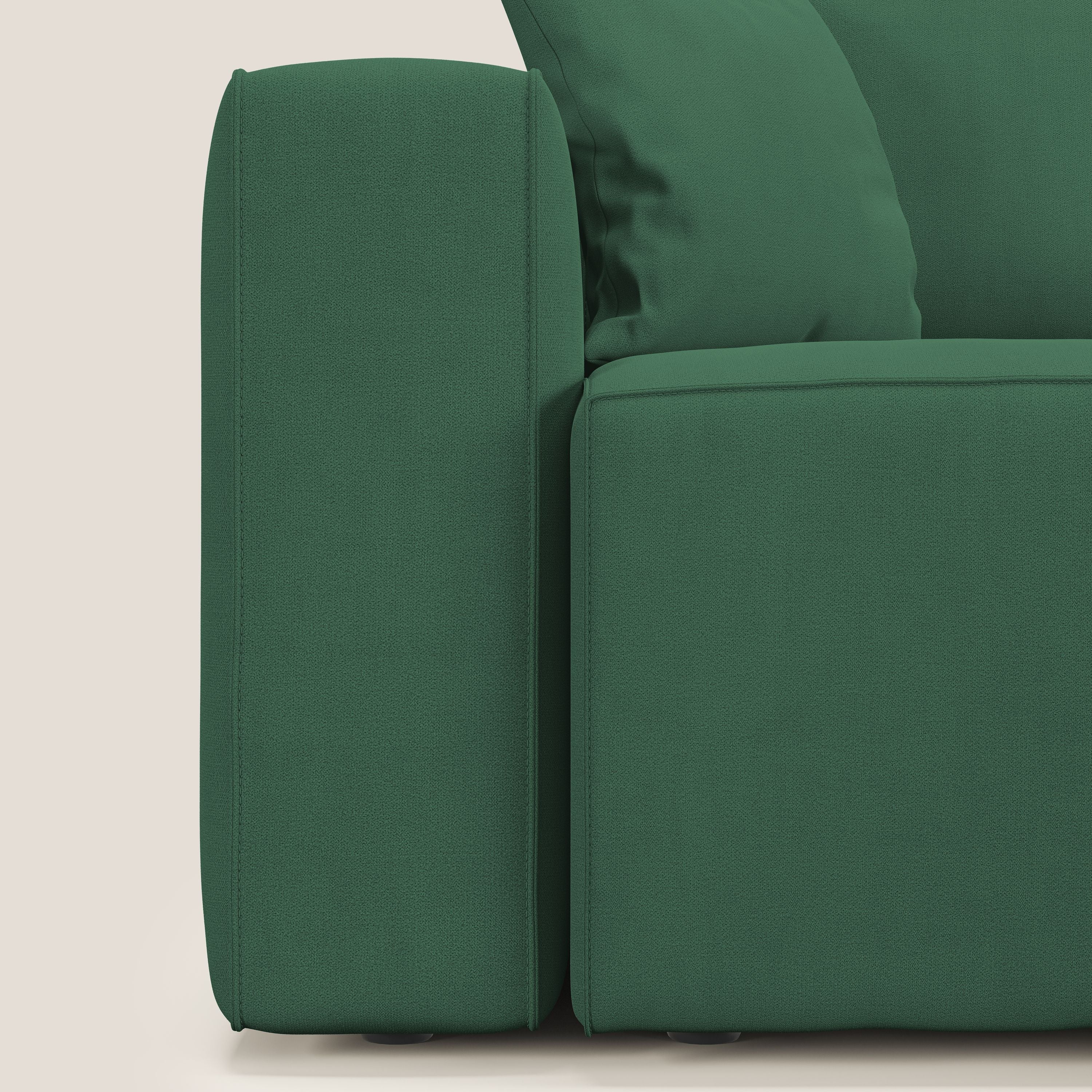 Morfeo divano con 3 sedute estraibili in morbido tessuto impermeabile T02 verde - divani.store