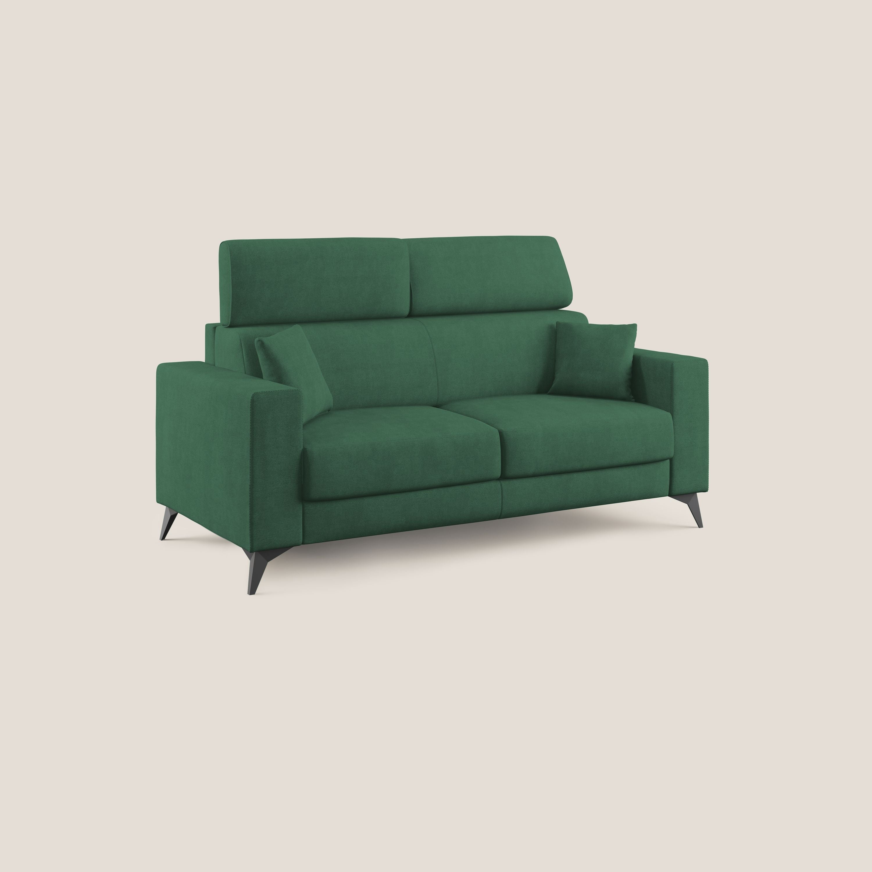 Pegaso divano letto con poggiatesta reclinabili e rivestimento T02 verde - divani.store