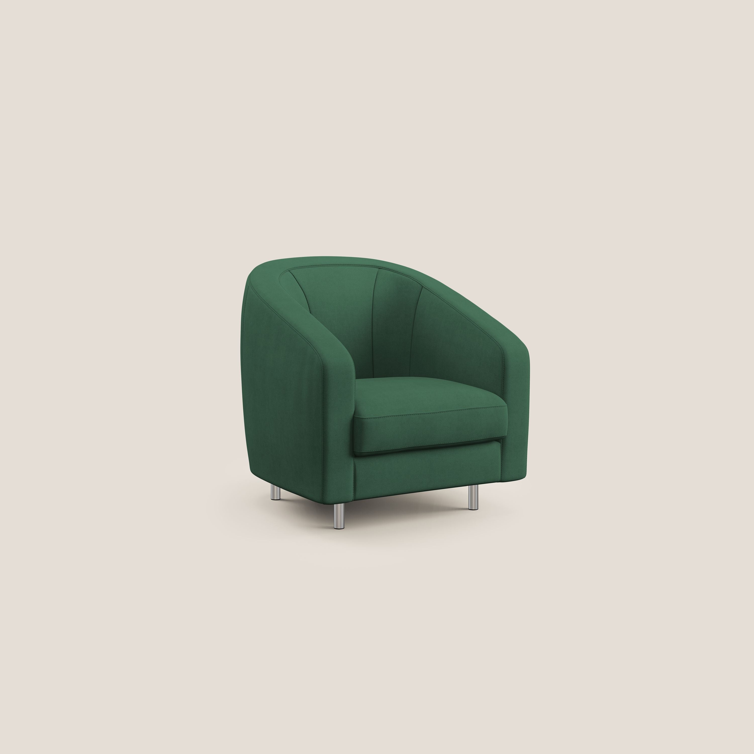 Sally Poltroncina in tessuto morbido impermeabile T02 verde - divani.store