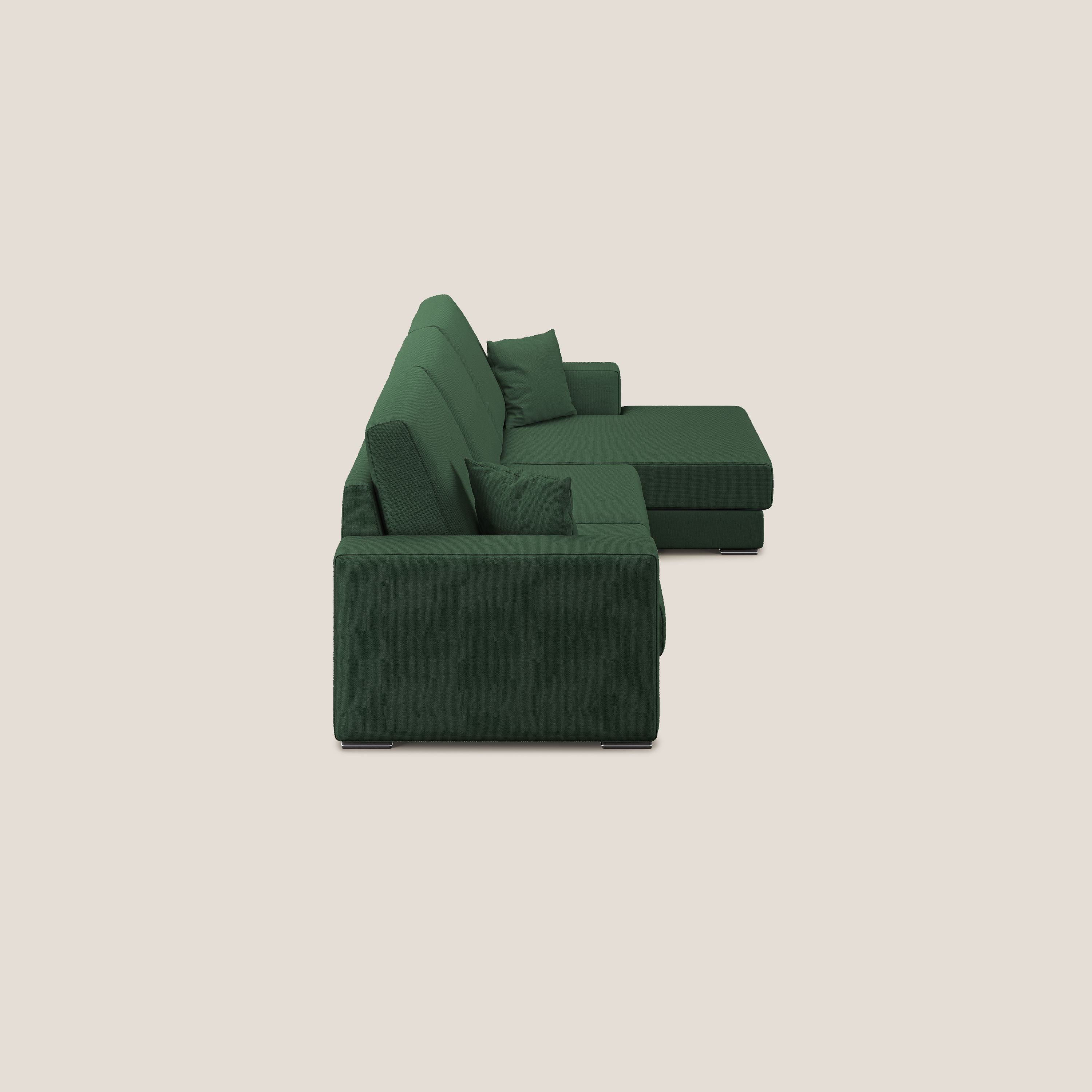 Marte divano angolare in tessuto smacchiabile impermeabile T08 verde - divani.store