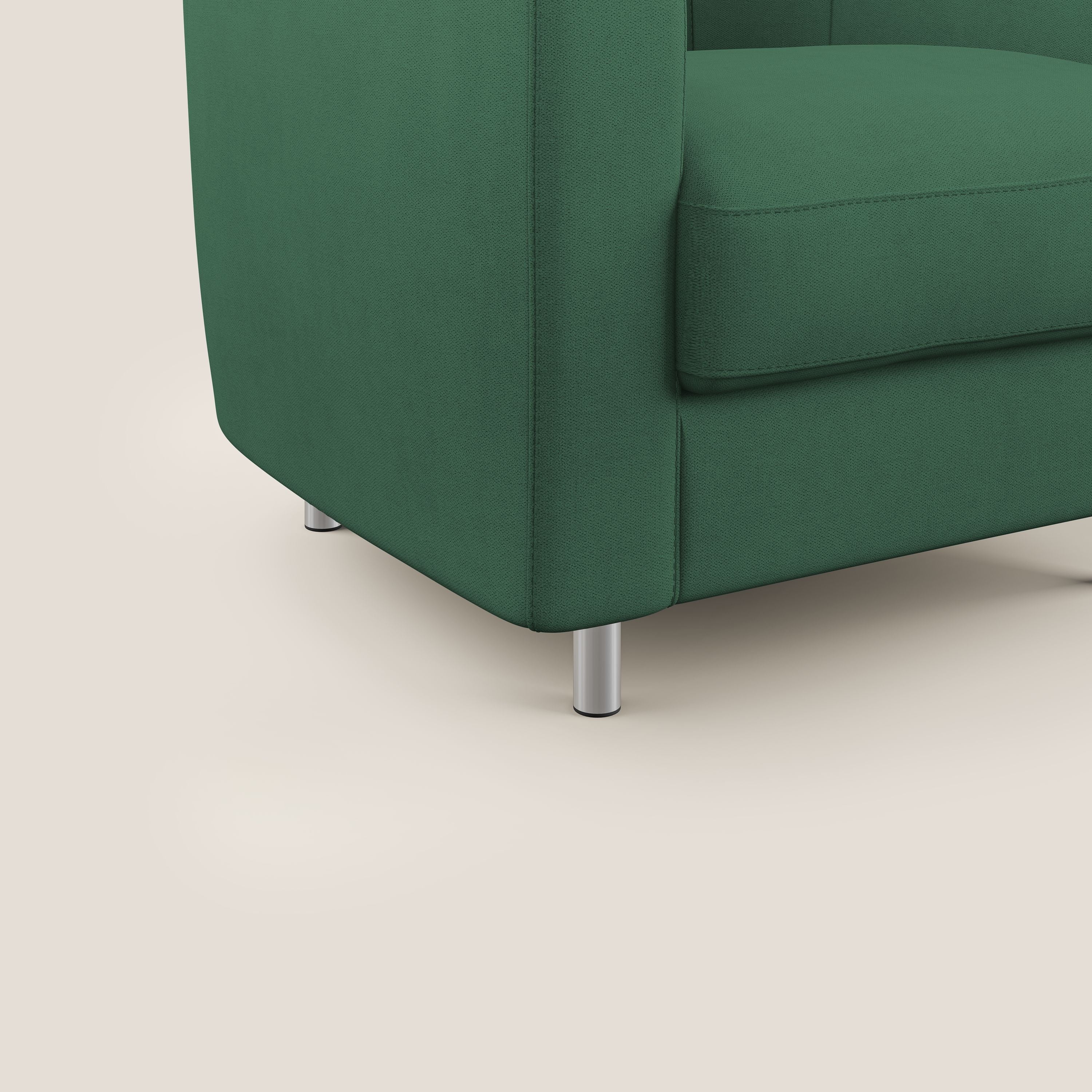 Sally Poltroncina in tessuto morbido impermeabile T02 verde - divani.store