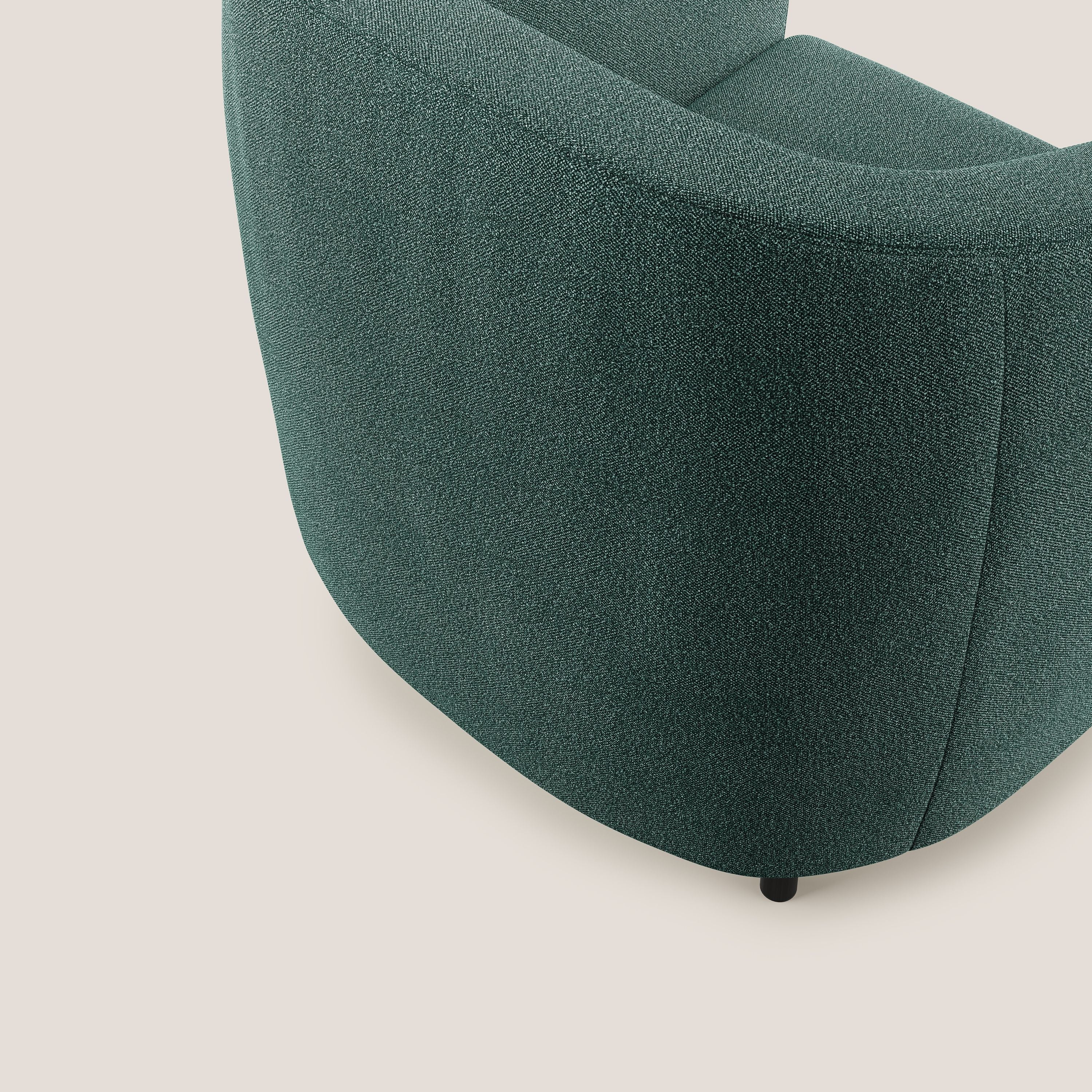 Pandora Poltroncina in morbido tessuto bouclé impermeabile T07 verde - divani.store