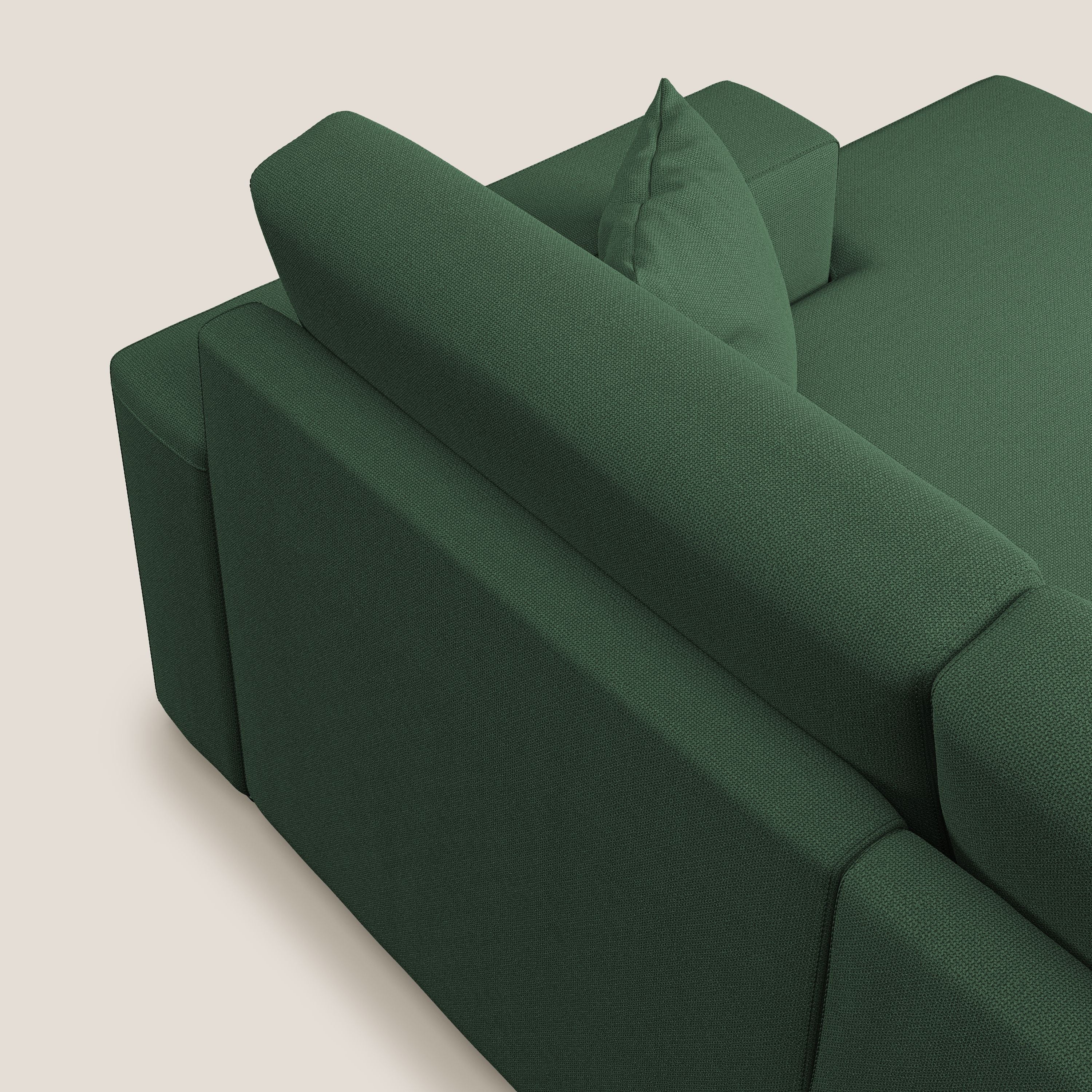 Marte divano angolare in tessuto smacchiabile impermeabile T08 verde - divani.store