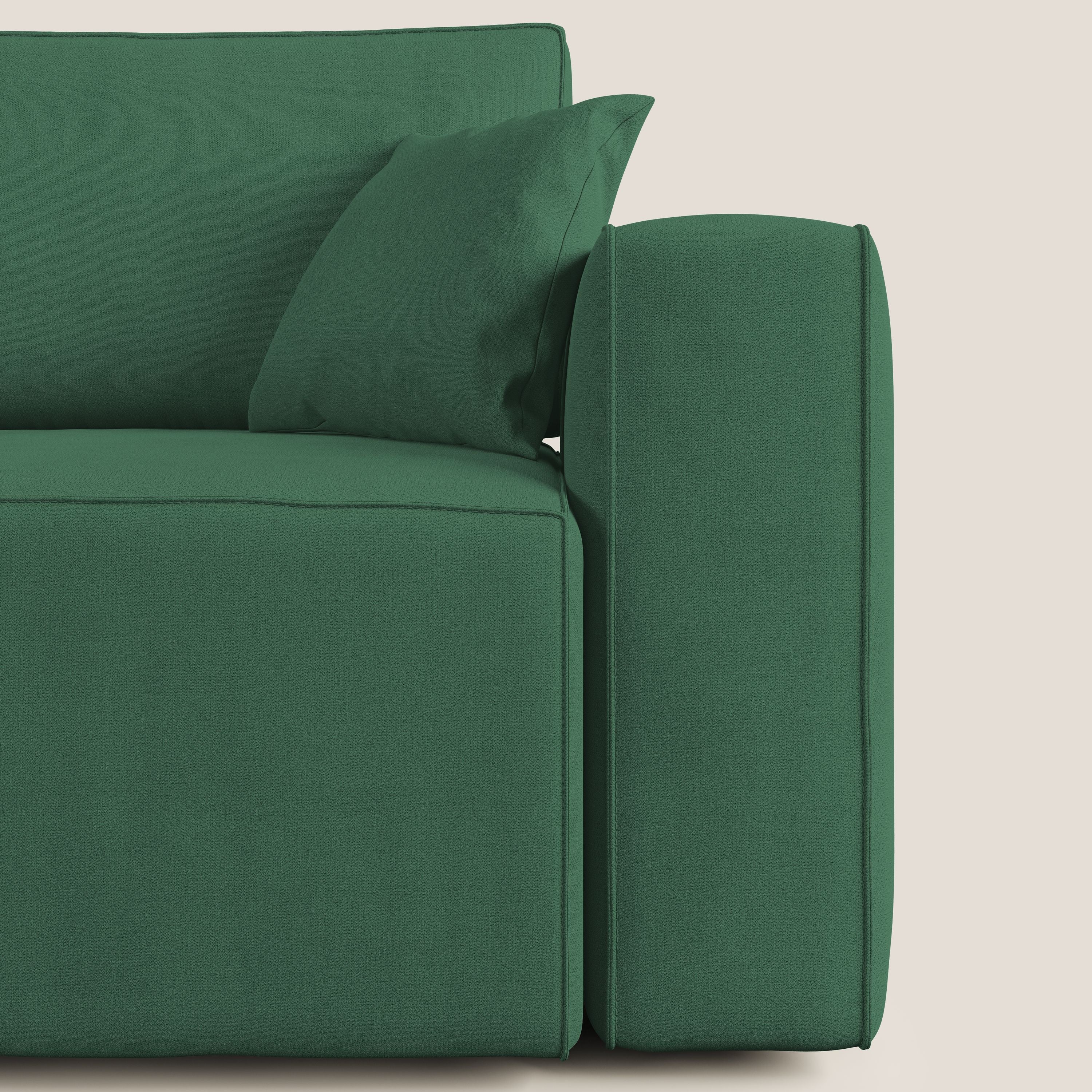 Morfeo divano con sedute estraibili in morbido tessuto impermeabile T02 verde - divani.store