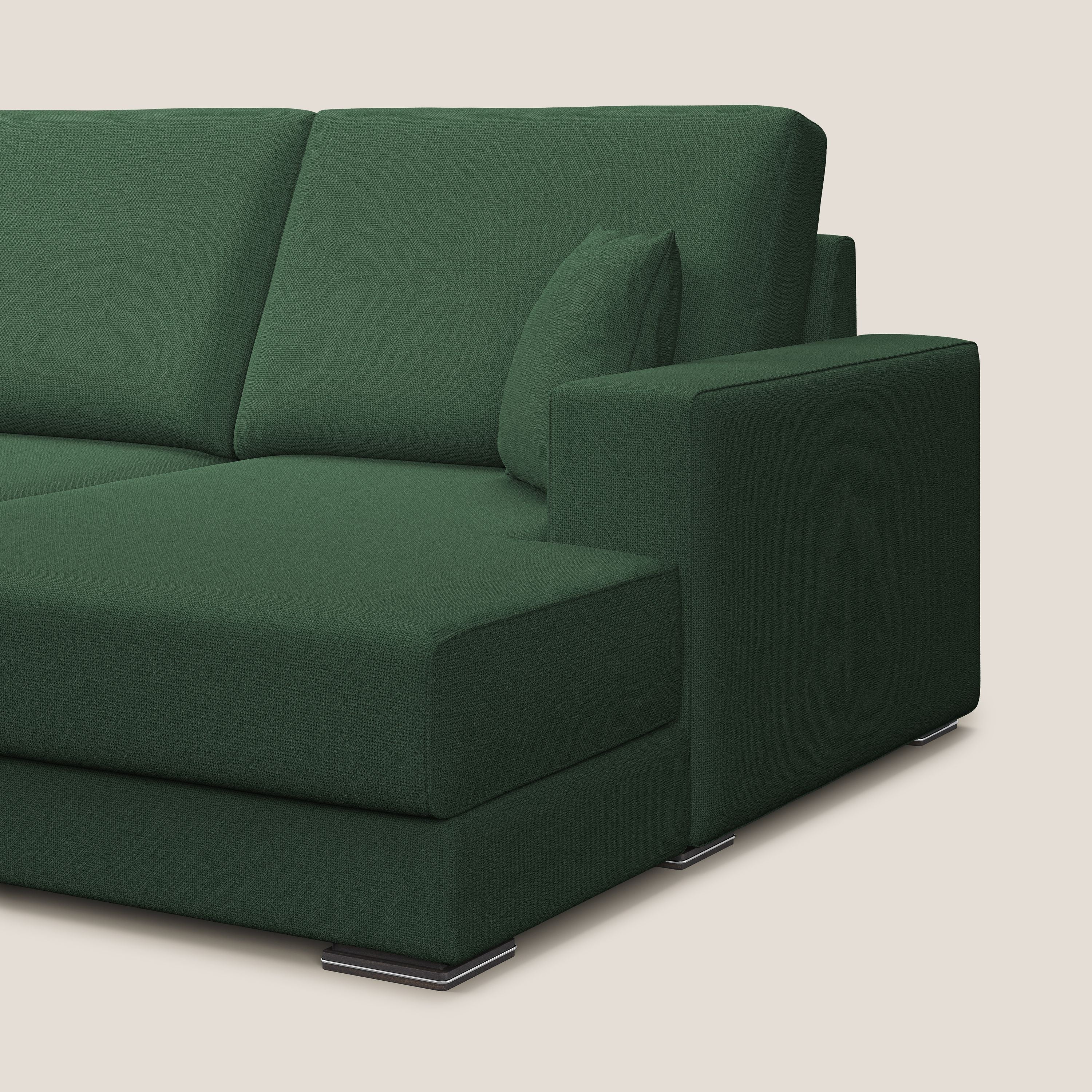 Marte divano angolare in tessuto smacchiabile impermeabile T08 verde - divani.store