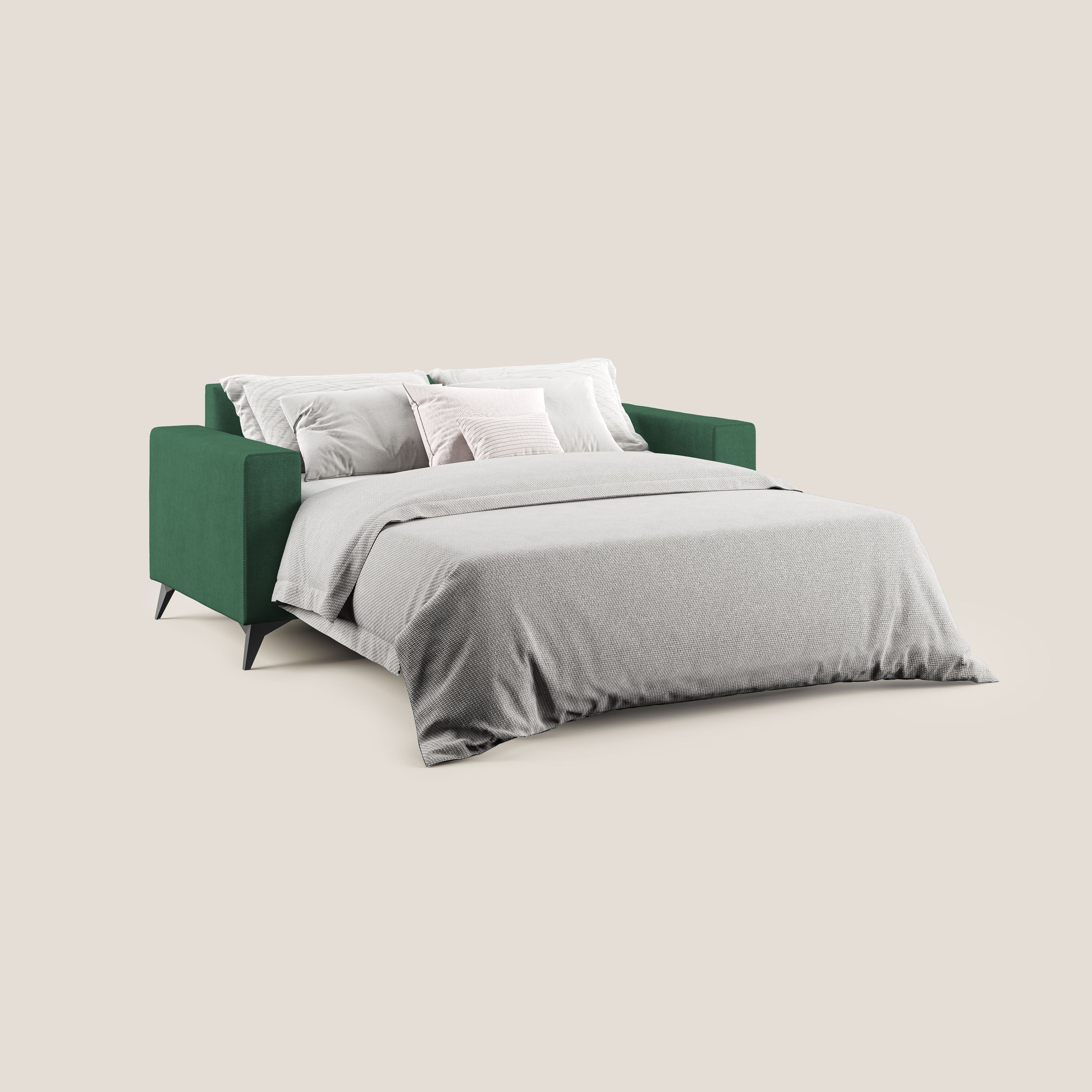 Pegaso divano letto con poggiatesta reclinabili e rivestimento T02 verde - divani.store