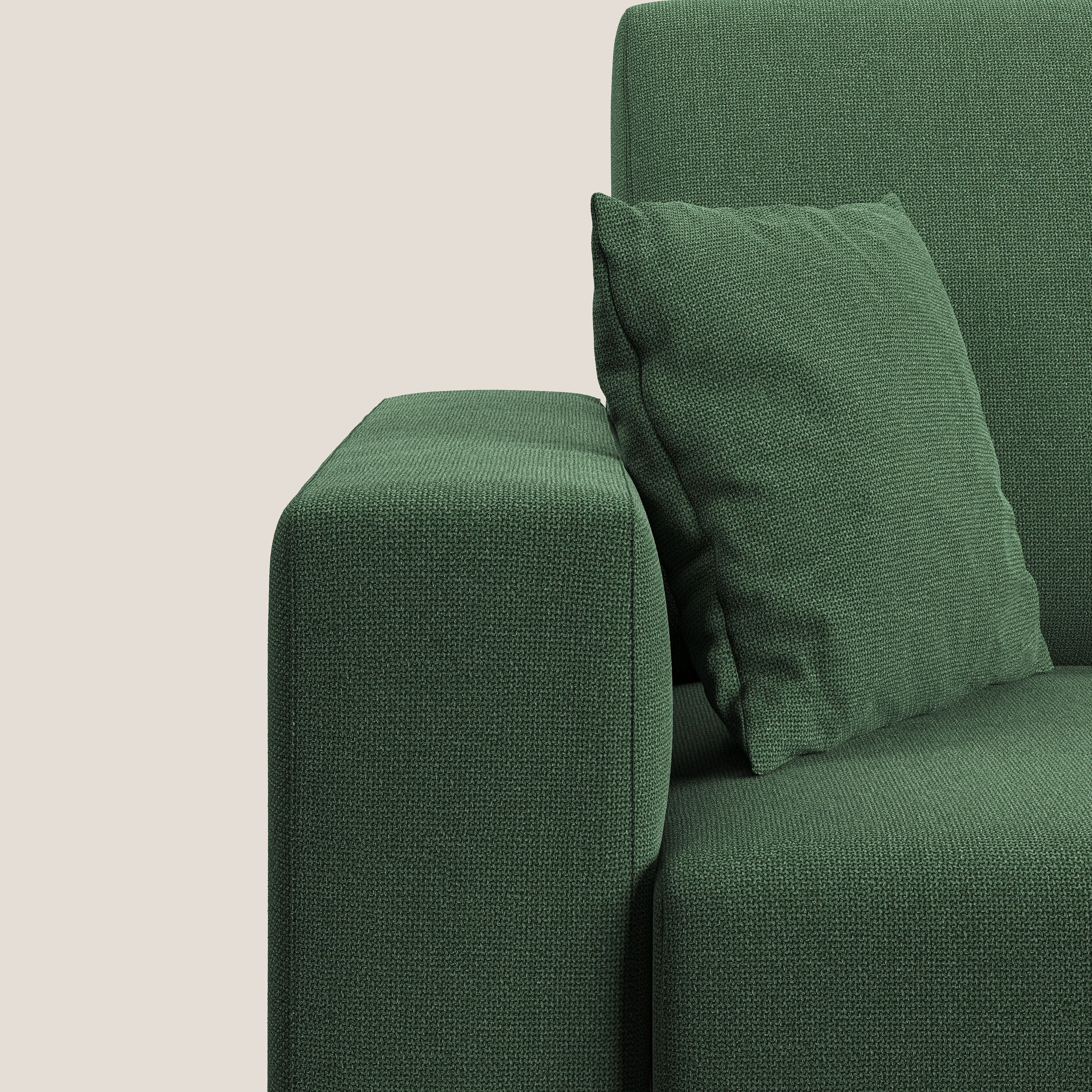 Marte divano angolare in tessuto smacchiabile impermeabile T08 verde - divani.store