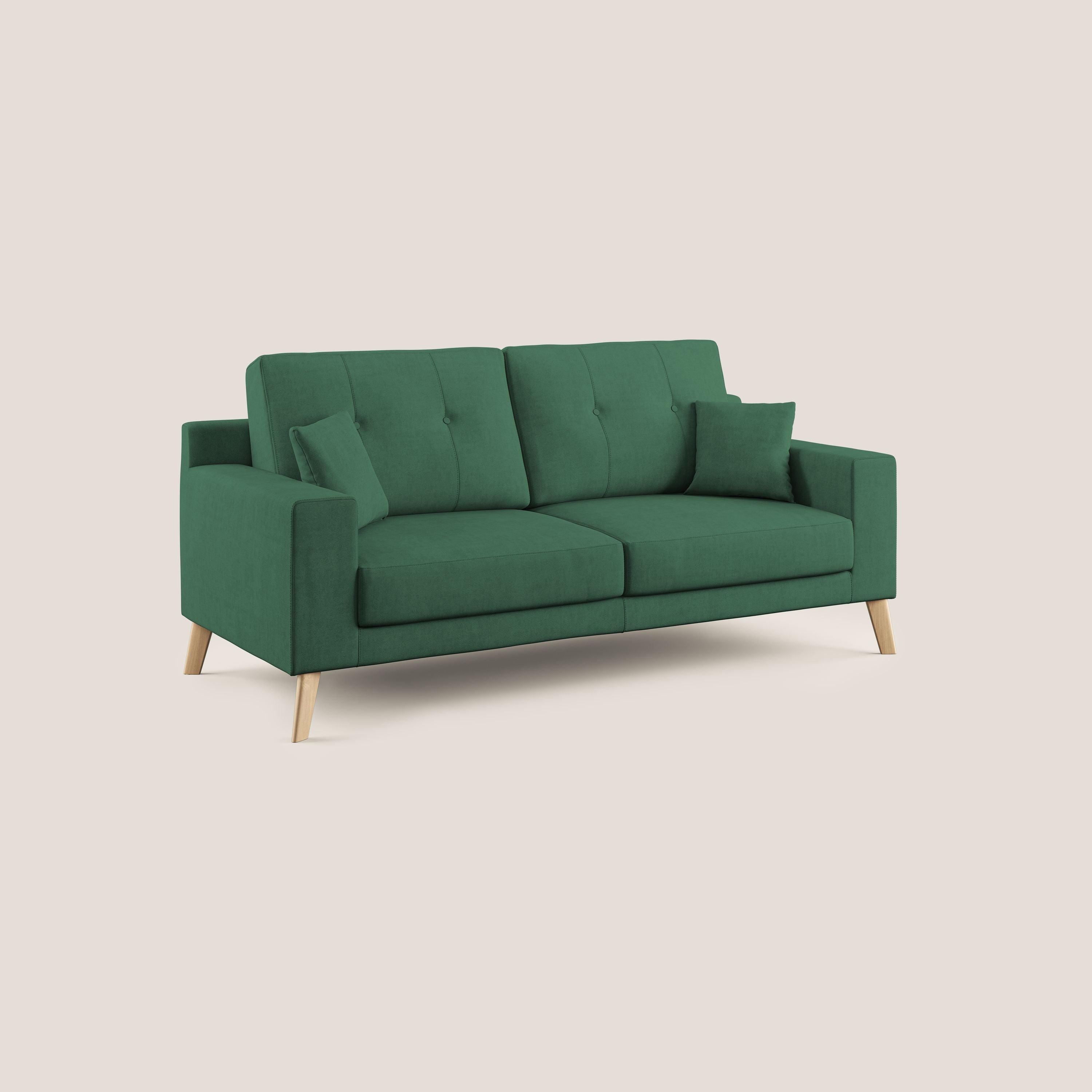 Danish divano moderno in tessuto morbido impermeabile T02 verde - divani.store