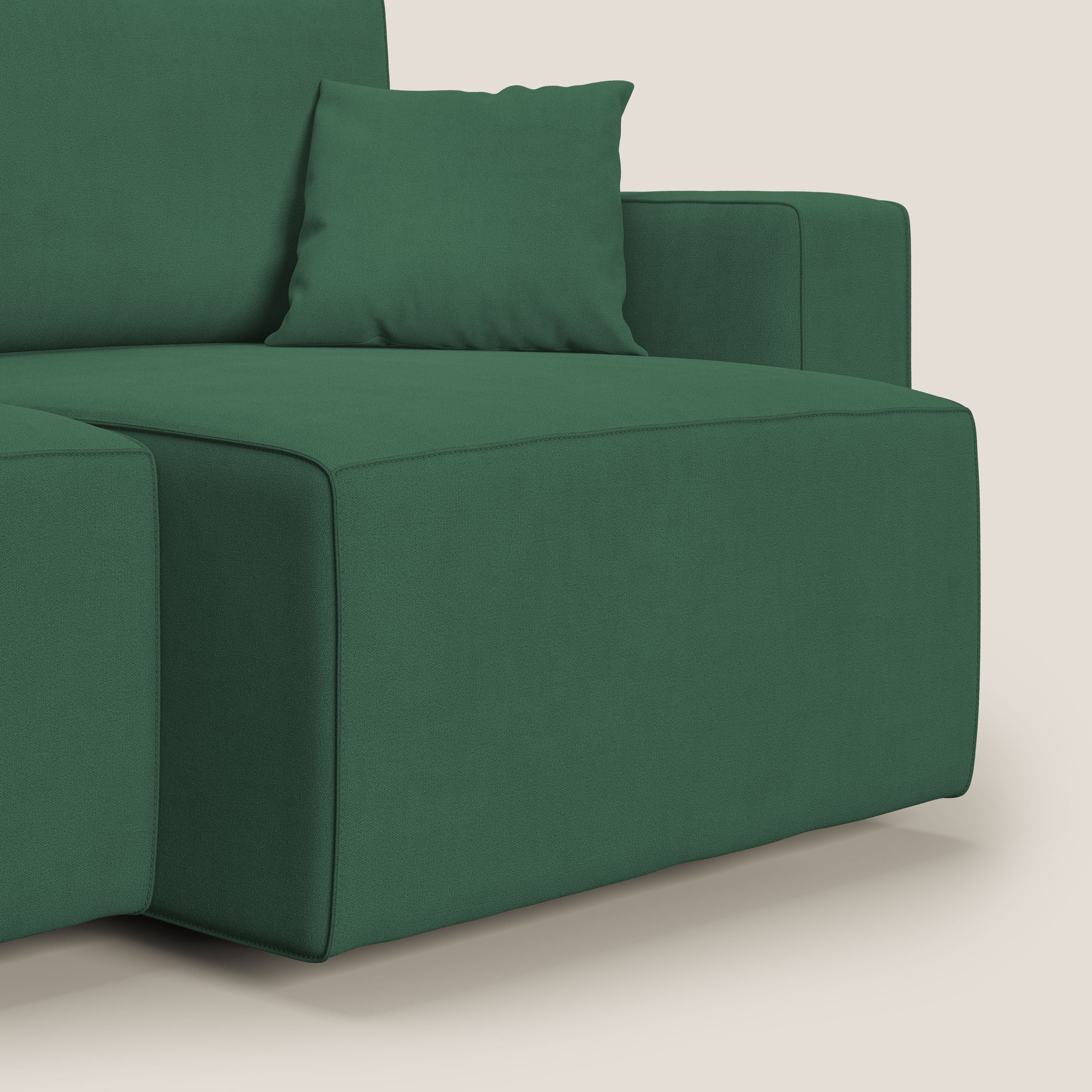 Morfeo divano con sedute estraibili in morbido tessuto impermeabile T02 verde - divani.store