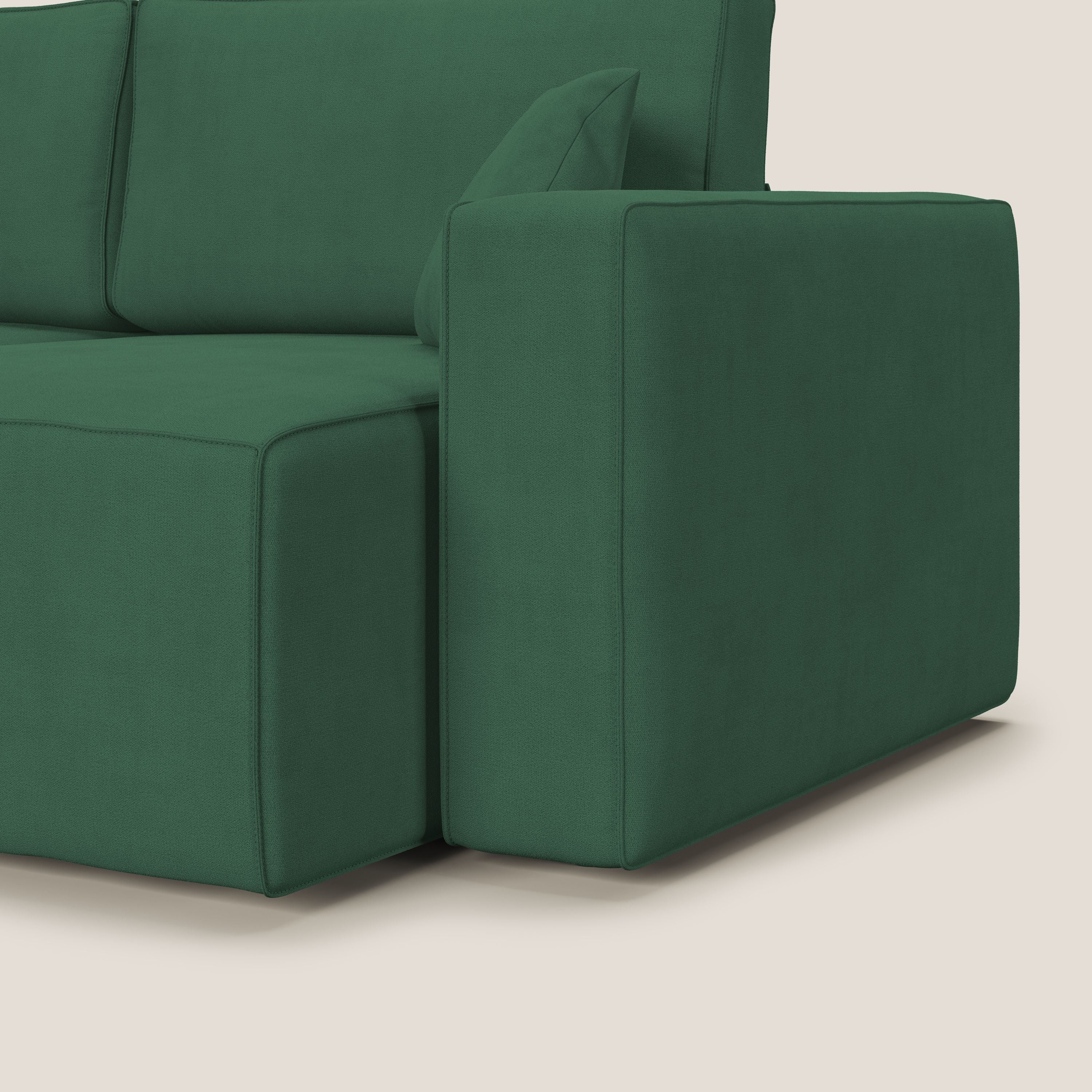 Morfeo divano con sedute estraibili in morbido tessuto impermeabile T02 verde - divani.store