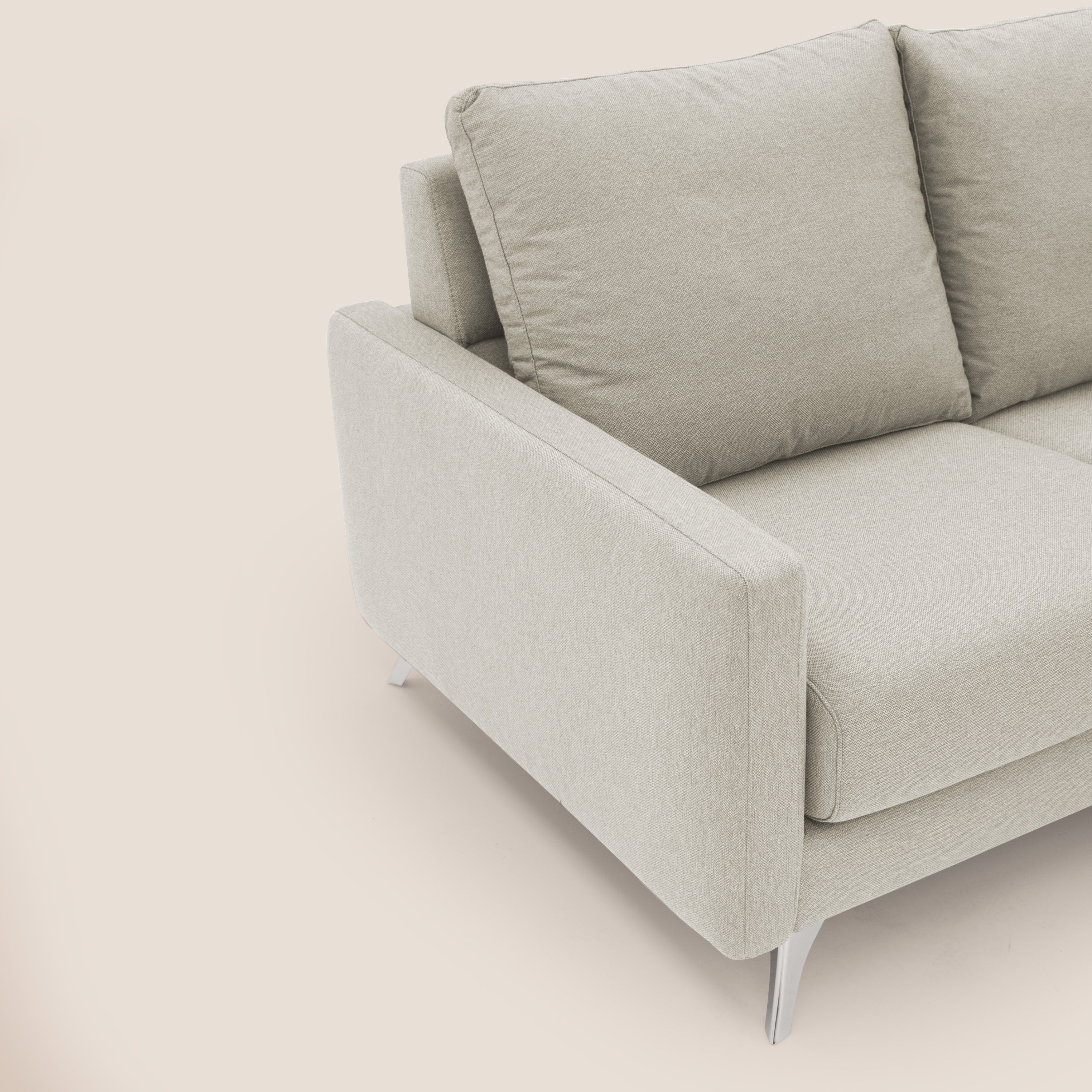 Klimt divano con 3 sedute allungabili e schienali in piuma d'oca in tessuto smacchiabile T05 panna - divani.store