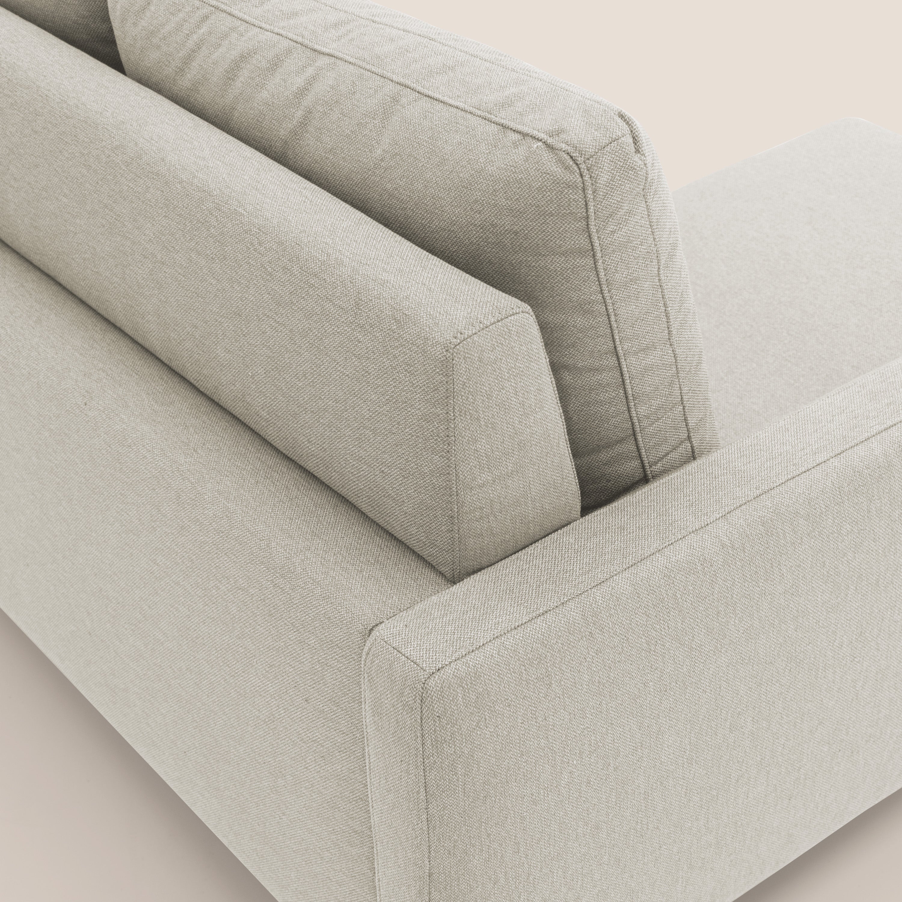 Klimt divano con sedute allungabili e schienali in piuma d'oca in tessuto smacchiabile T05 panna - divani.store