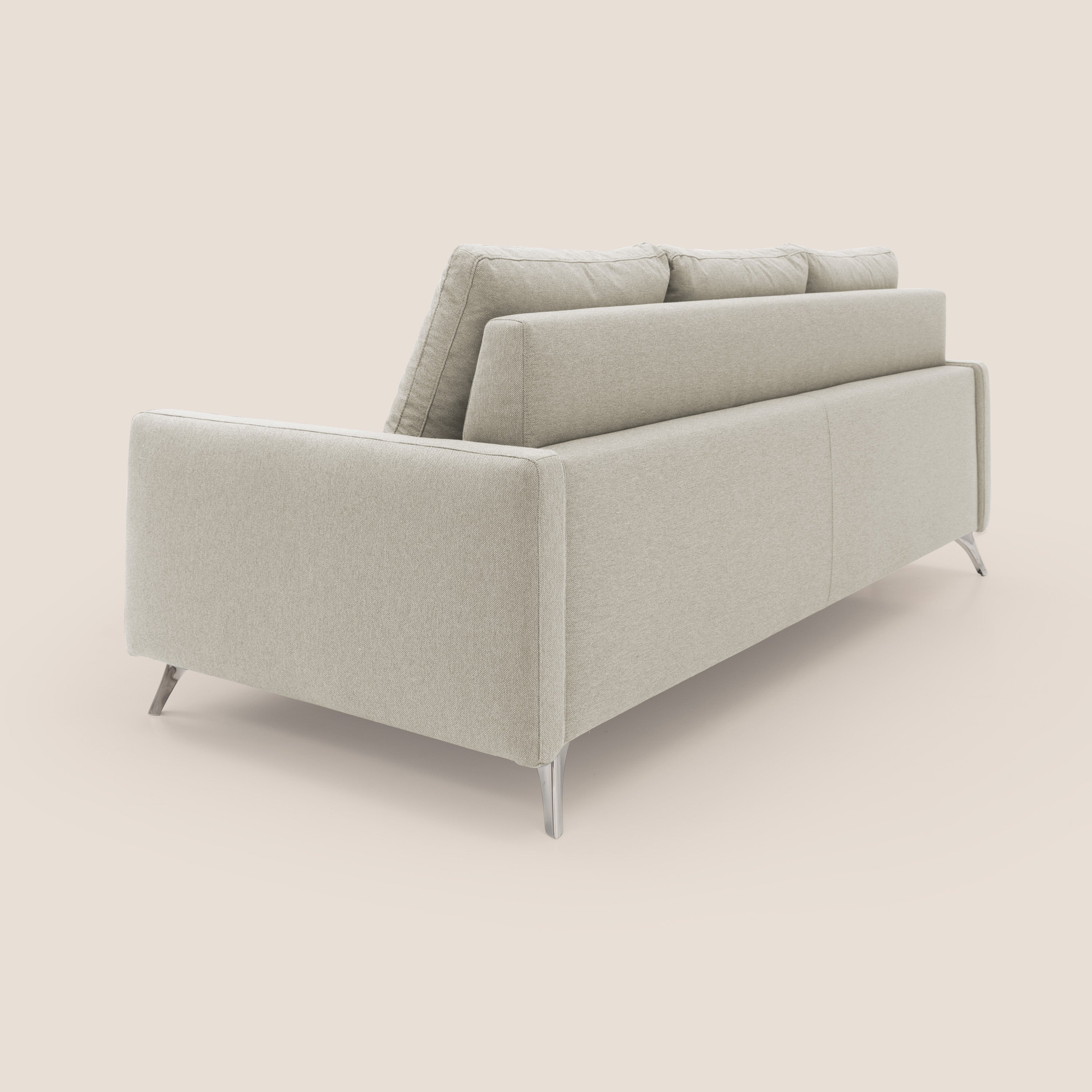 Klimt divano con 3 sedute allungabili e schienali in piuma d'oca in tessuto smacchiabile T05 panna - divani.store