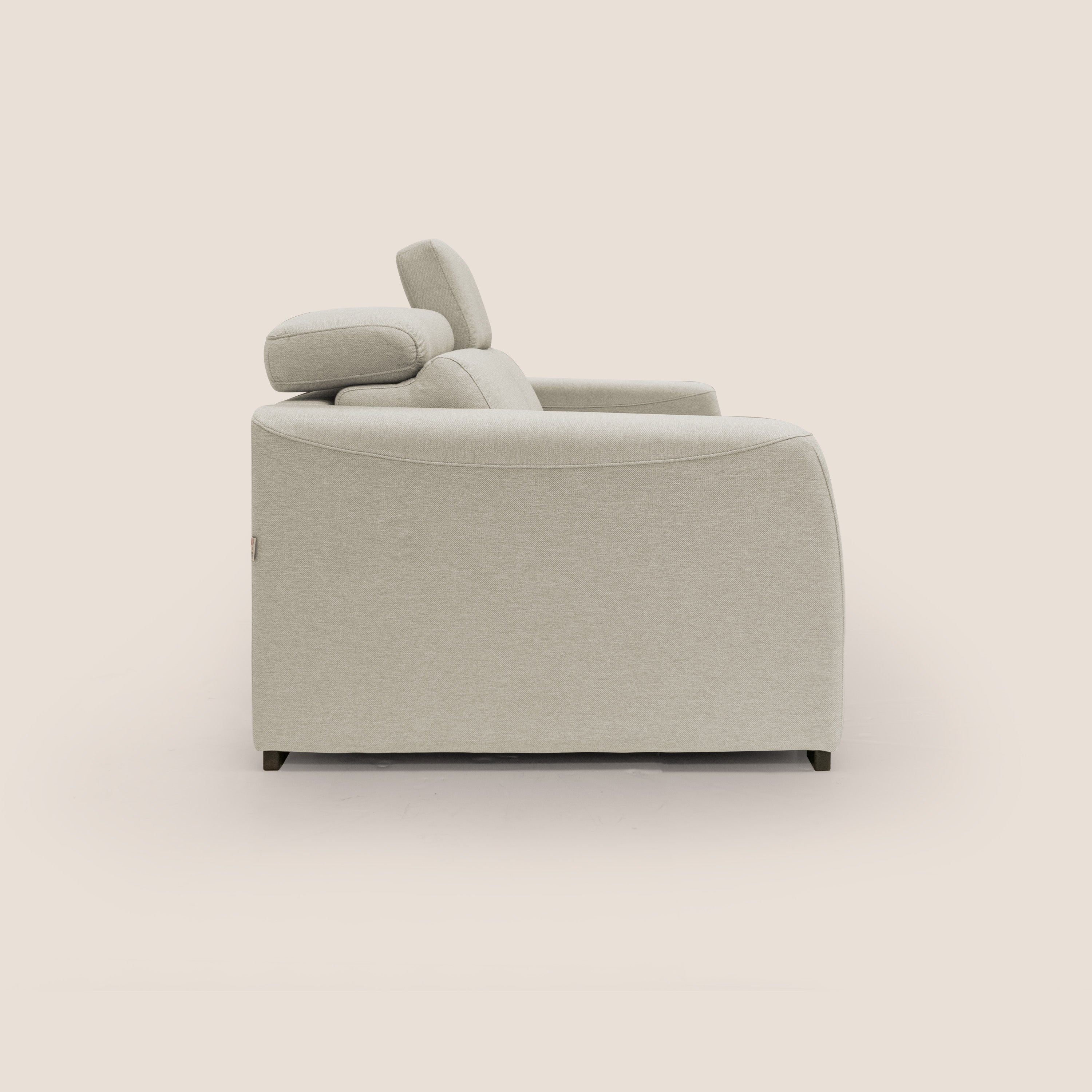 Poseidon Schlafsofa mit elektrischem Relaxmechanismus aus wasserfestem, abwaschbarem Stoff T05 sahne