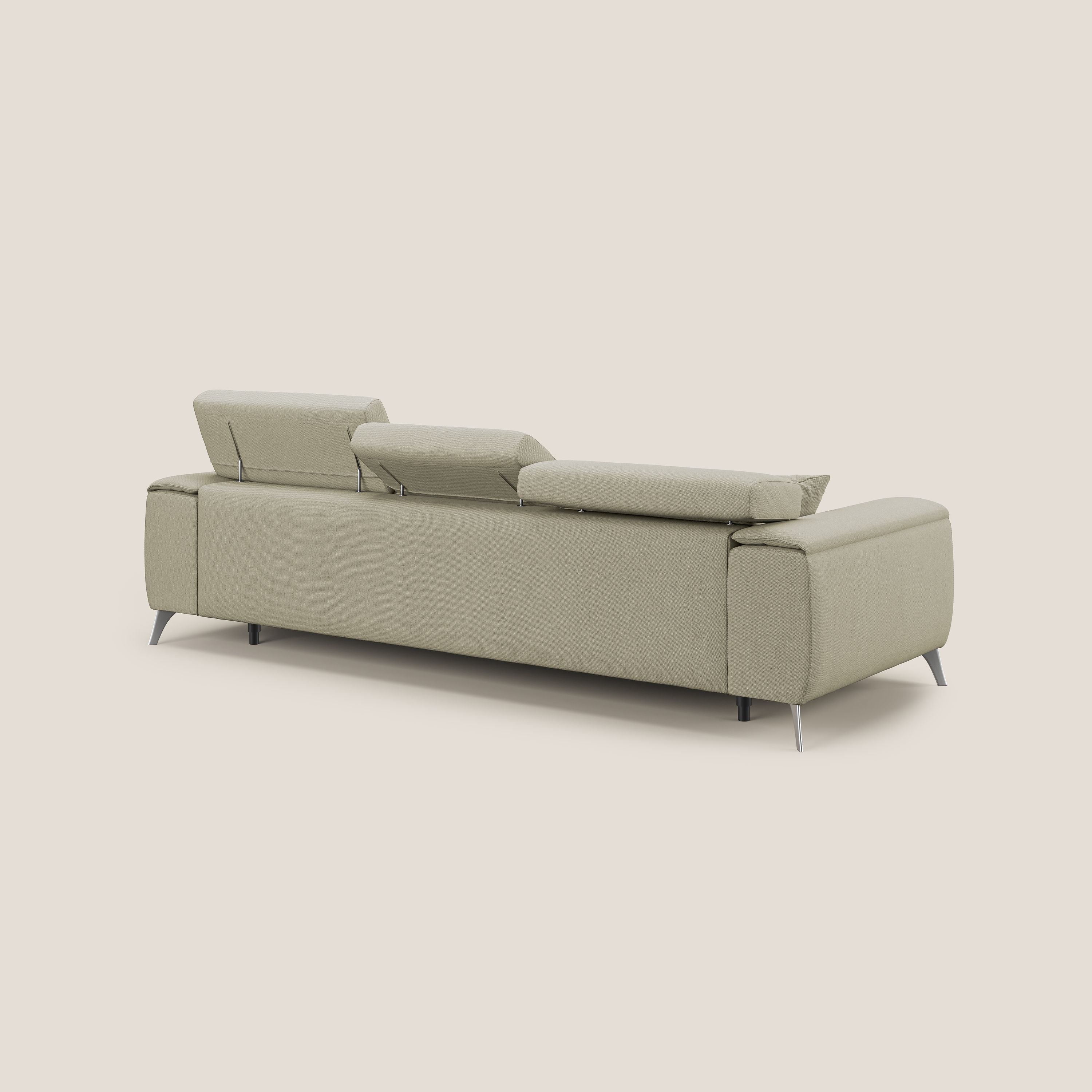 Fusion divano con 3 sedute allungabili in tessuto smacchiabile T05 panna - divani.store